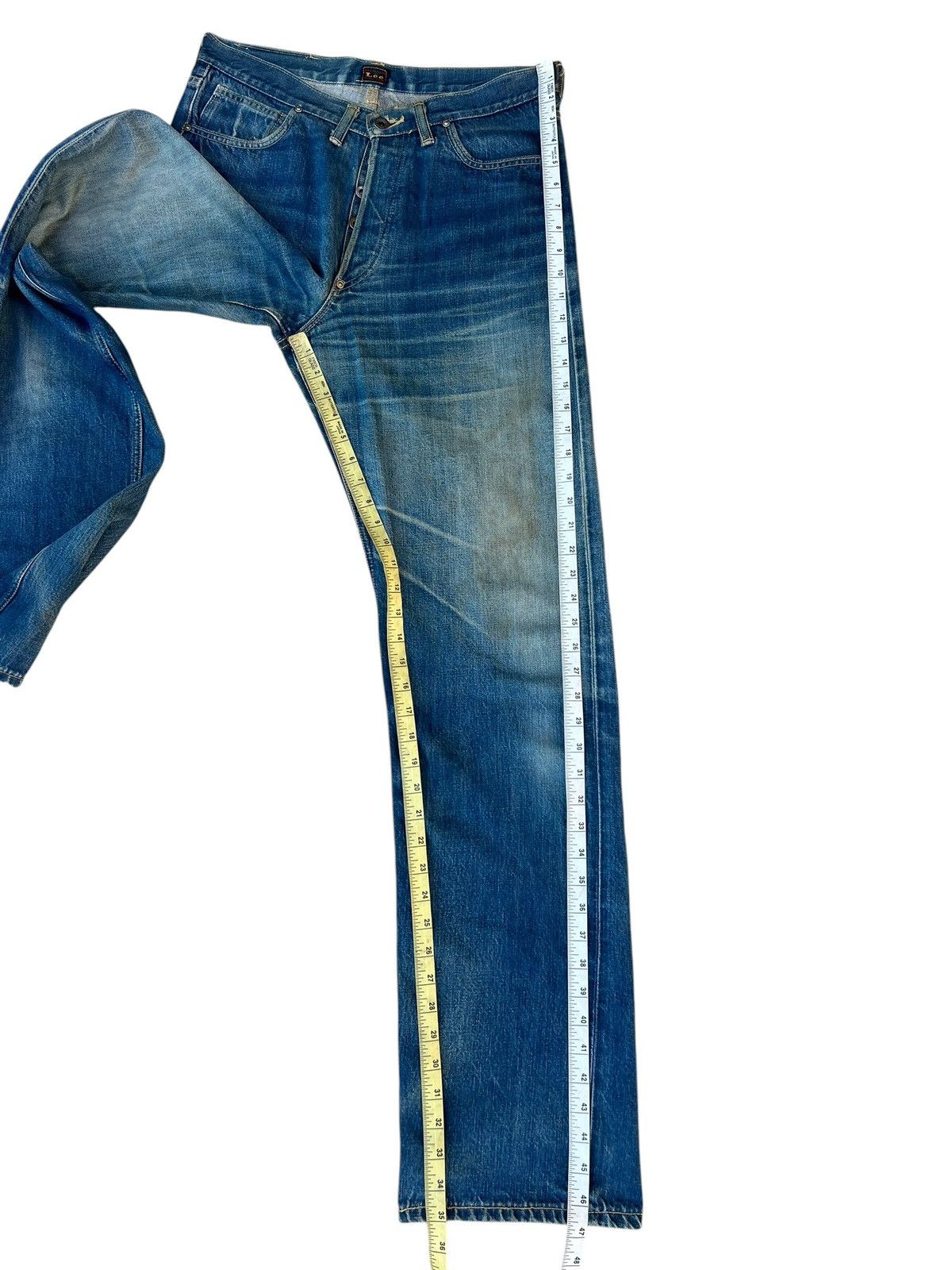 Lee Dirty Mud Stains Denim 90s Lee WW2 Model Selvedge Jeans Size US 32 / EU 48 - 6 Thumbnail
