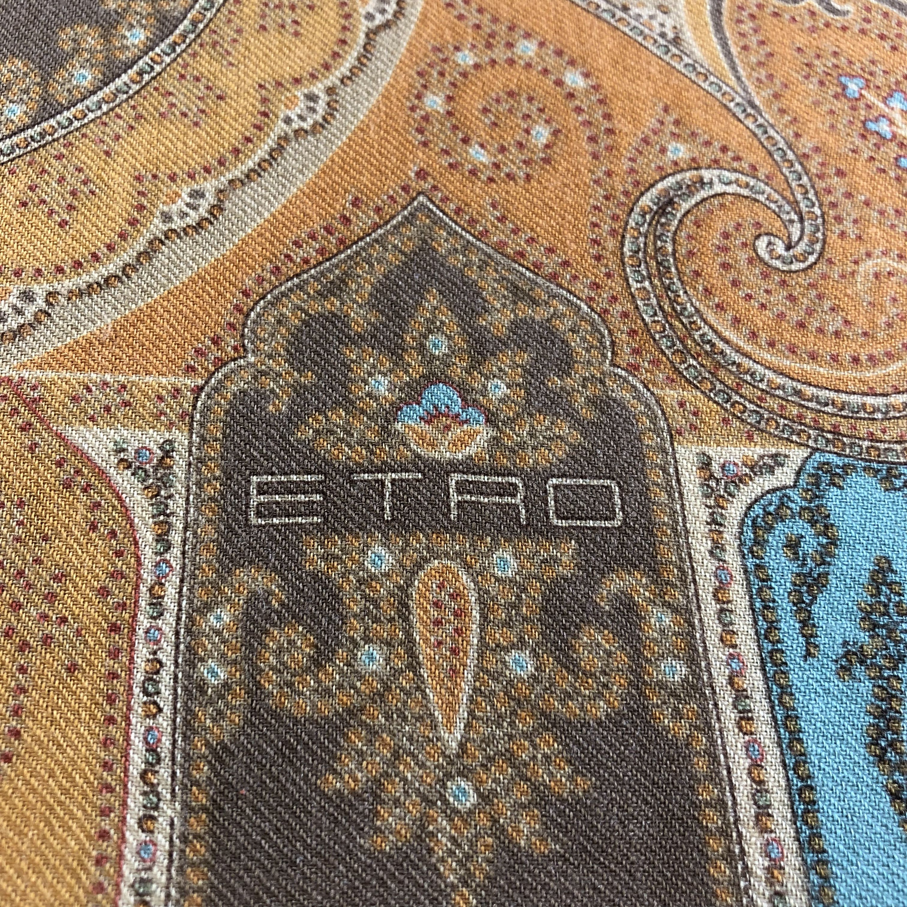 Etro Etro Paisley Wool Silk Stole Scarf Muffler Neck Wrap V1780 Size ONE SIZE - 4 Thumbnail