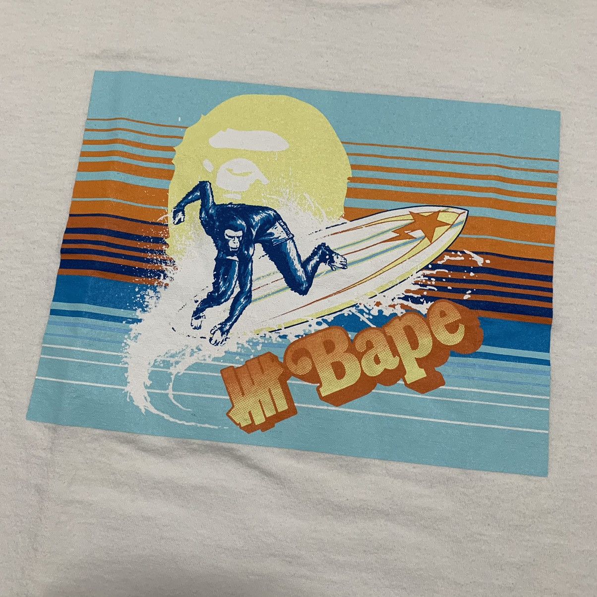 Bape Bape Large Undefeated Surfing Ape Head White A Bathing Tee Size US L / EU 52-54 / 3 - 4 Thumbnail