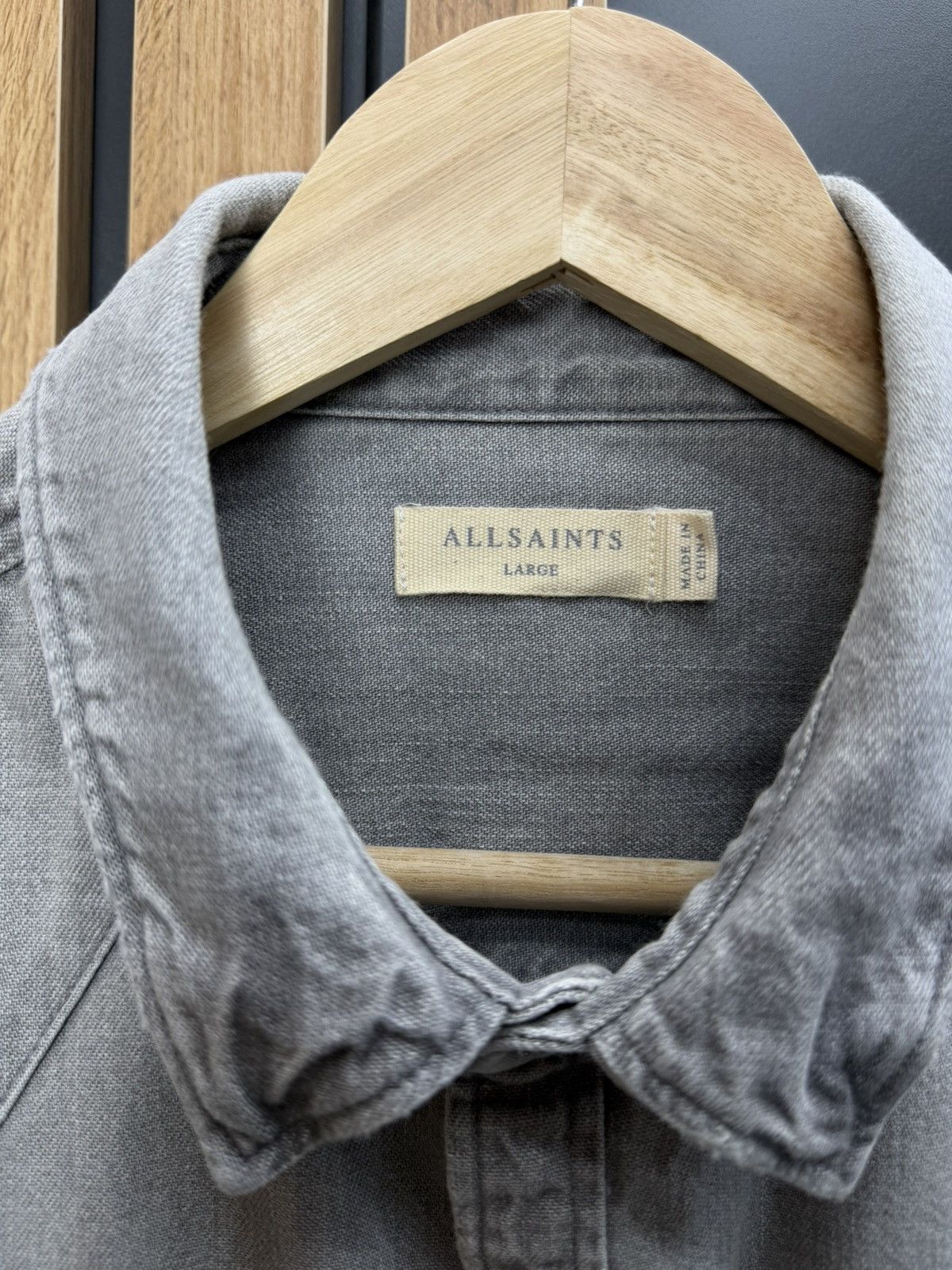 Allsaints AllSaints Drayson Shirt Grey Denim Distressed Size L Size US L / EU 52-54 / 3 - 5 Thumbnail