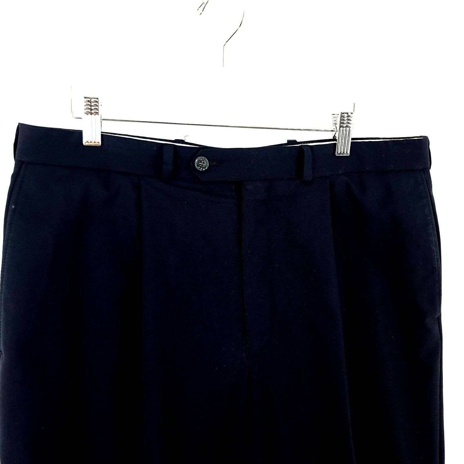 Polo Ralph Lauren Polo Ralph Lauren University Super 100s Wool Blue Pleated Cu Size 34R - 2 Thumbnail