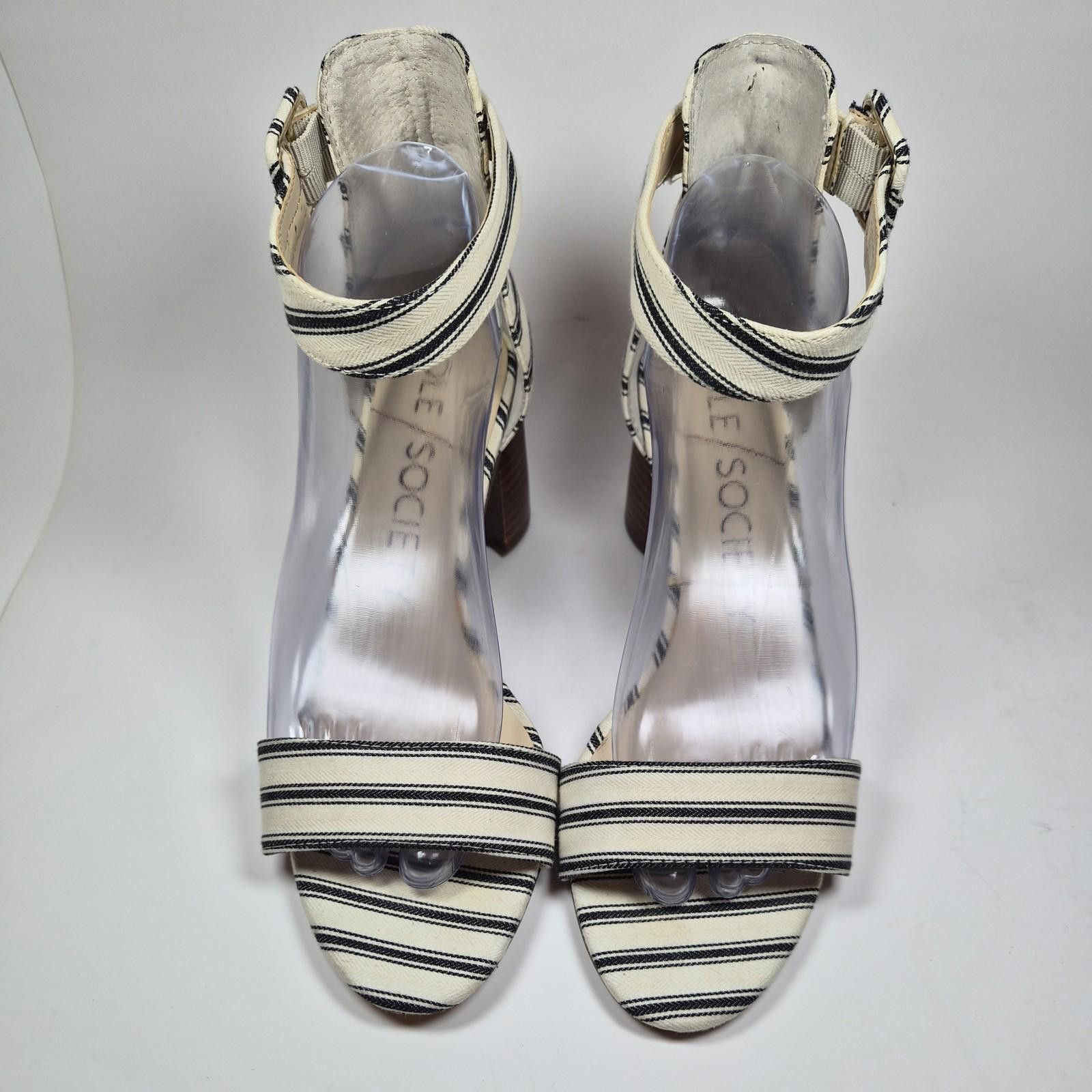 Other SOLE SOCIETY So-Helgah Sandals 8.5 Striped Block Heel Ankle Size US 8.5 / IT 38.5 - 6 Thumbnail
