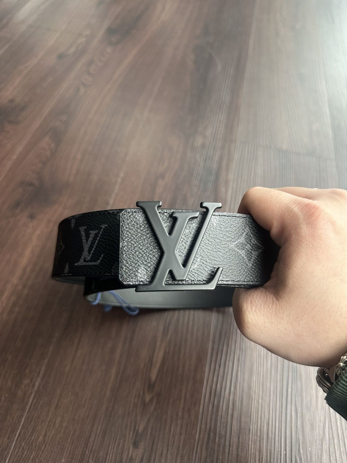 Louis Vuitton Louis Vuitton Matte Black Eclipse Monogram Logo Belt Size 38 - 2 Thumbnail