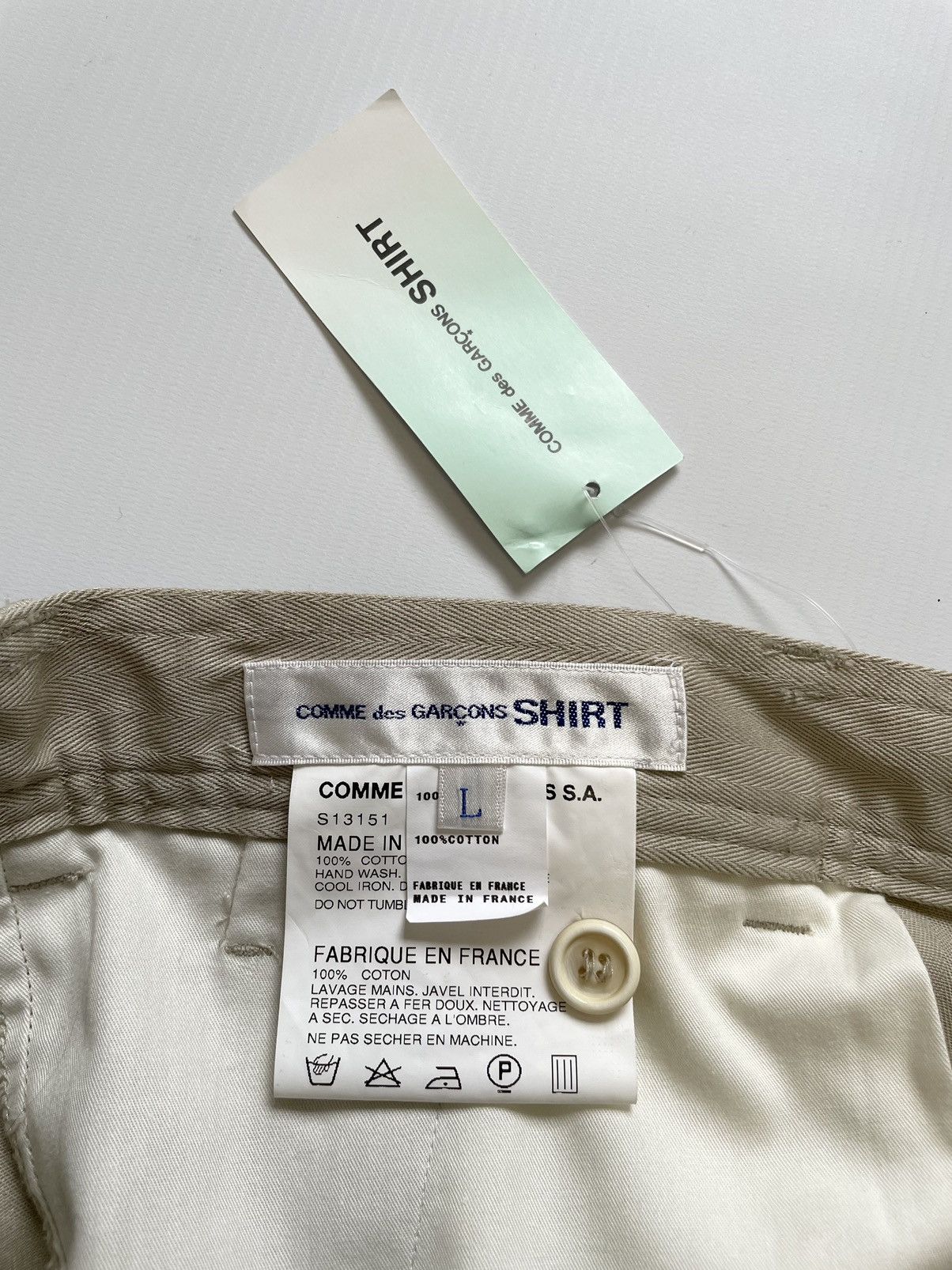 Comme des Garcons Beige ‘Curved Leg’ Utility Trousers Size US 34 / EU 50 - 5 Thumbnail