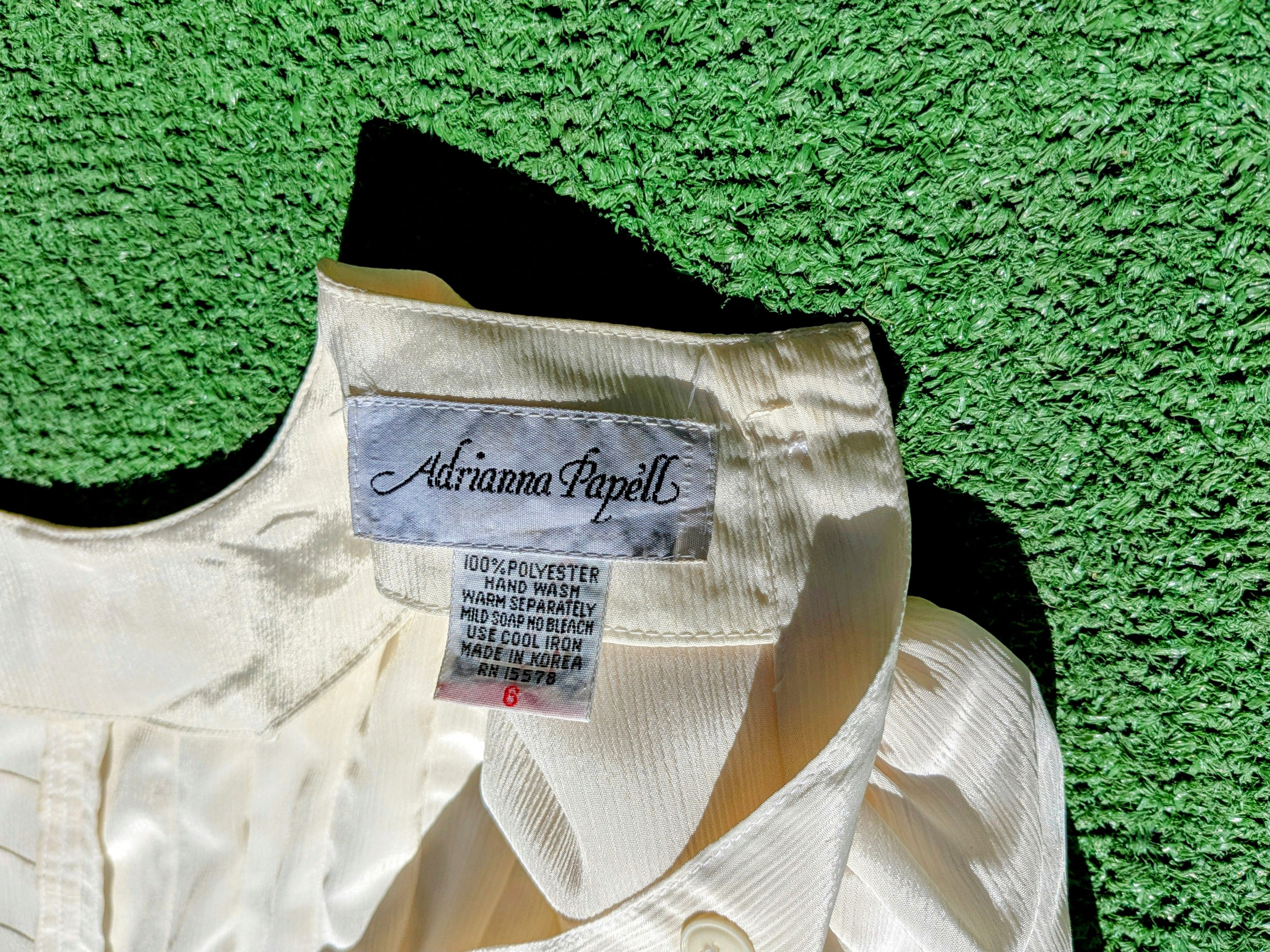 Adrianna Papell VTG 1980s Adrianna Papell Petite Shiny Oyster Lattice Dress Size M / US 6-8 / IT 42-44 - 5 Thumbnail