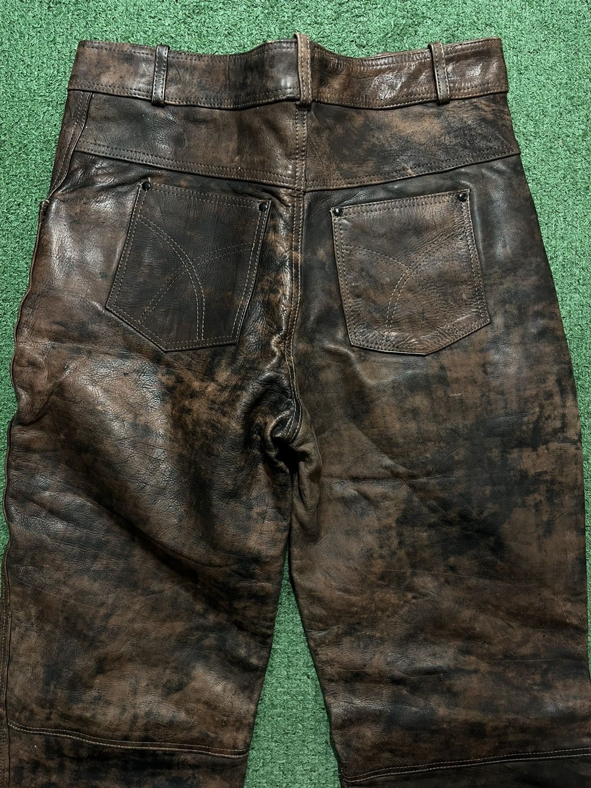Vintage Vintage leather pants moto pants limited cowhide nubuku Size US 36 / EU 52 - 9 Thumbnail