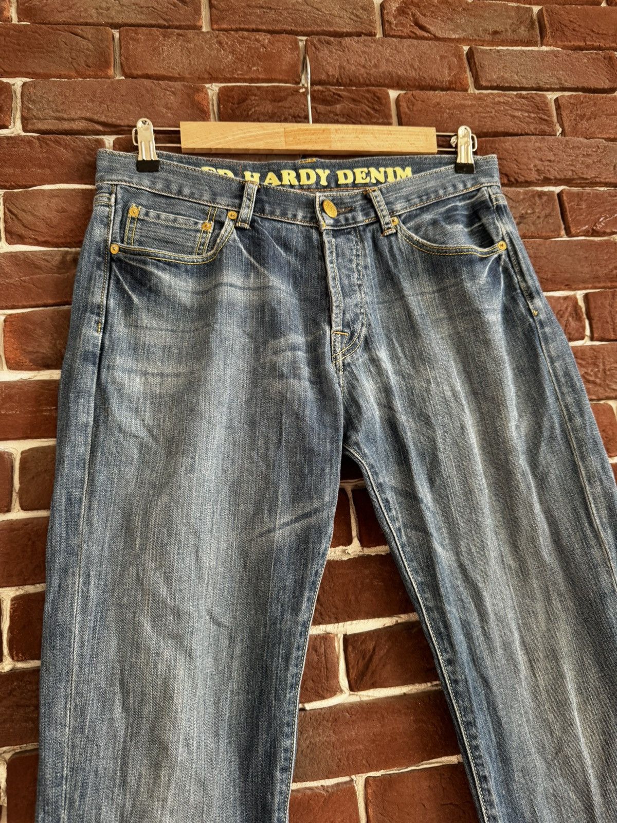 Ed Hardy Rare Vintage Ed Hardy Cross Logo Denim Drip Pants Y2K 00s Size US 32 / EU 48 - 4 Thumbnail