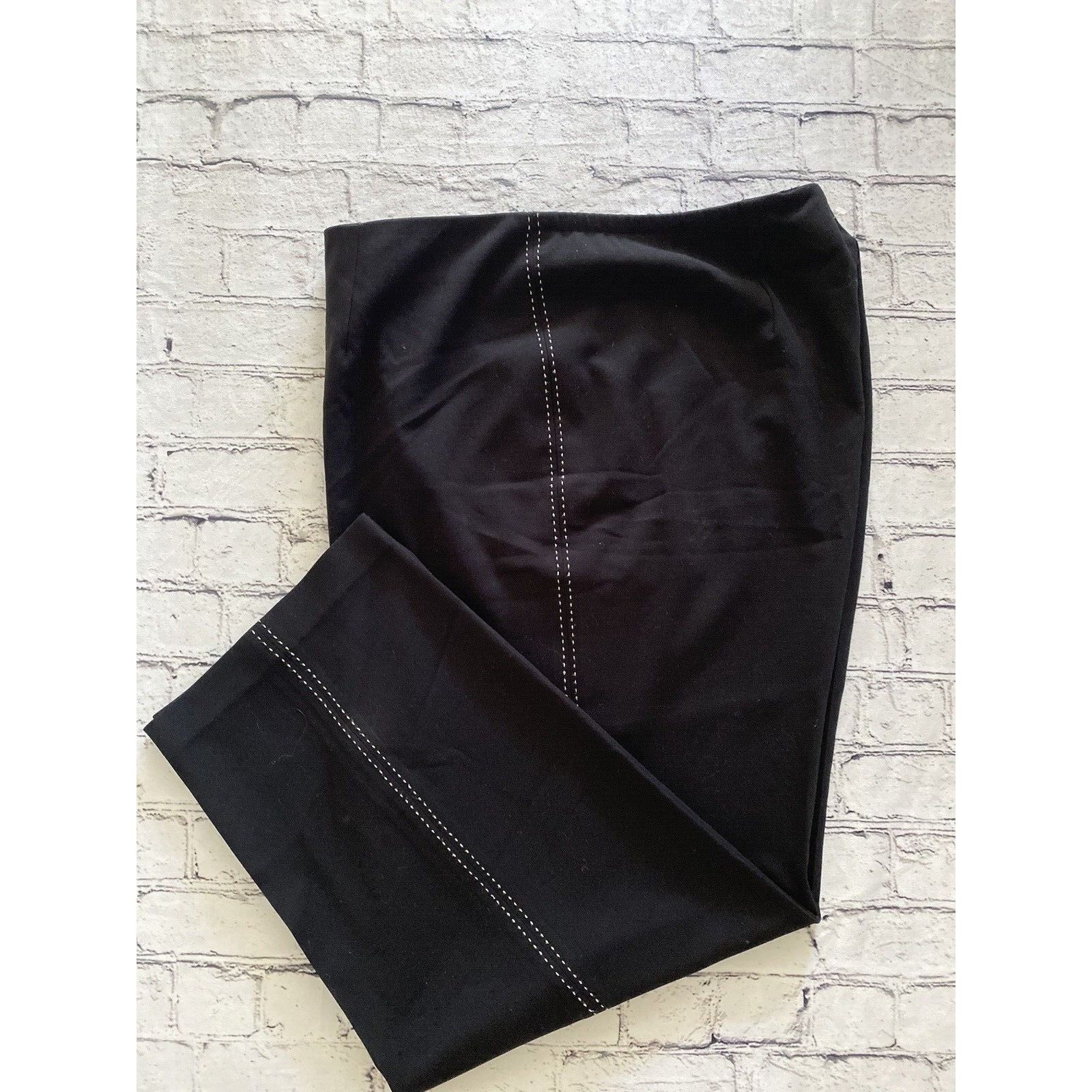 Designer Grace Dane Lewis Black White Stitching Dress Pants SZ18 Size 36" / US 14 / IT 50 - 11 Thumbnail