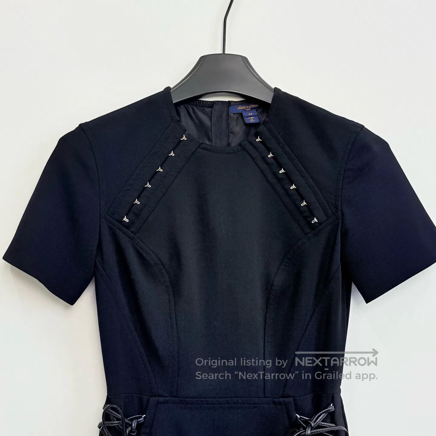 Other Louis Vuitton Black Side-Tie Short Sleeve Dress| Size XXS / US 00 / IT 34 - 2 Thumbnail