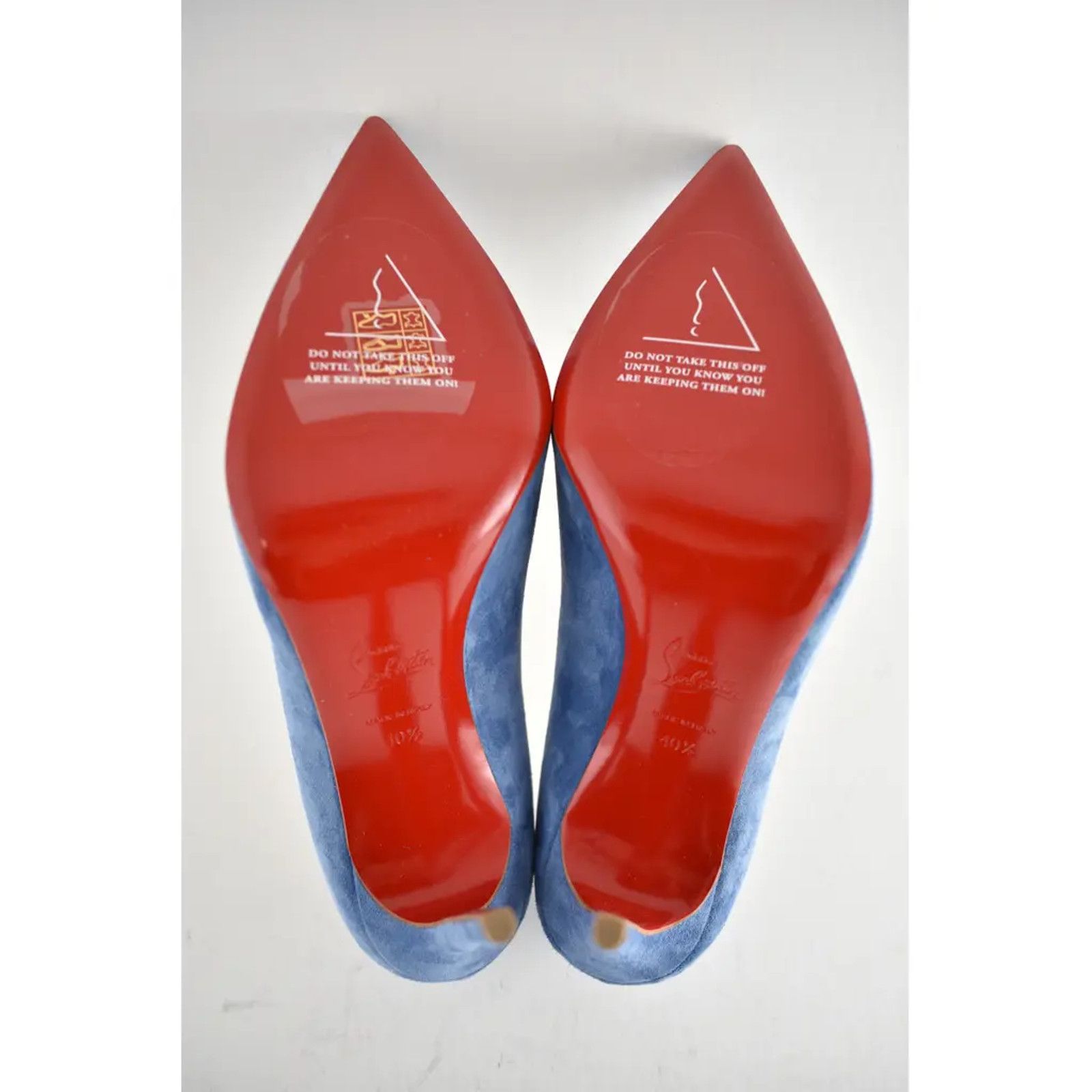Christian Louboutin Kate 100 LAC Blue Suede Pointed Toe Classic Heel Pump 40.5 Size US 10.5 / IT 40.5 - 12 Thumbnail