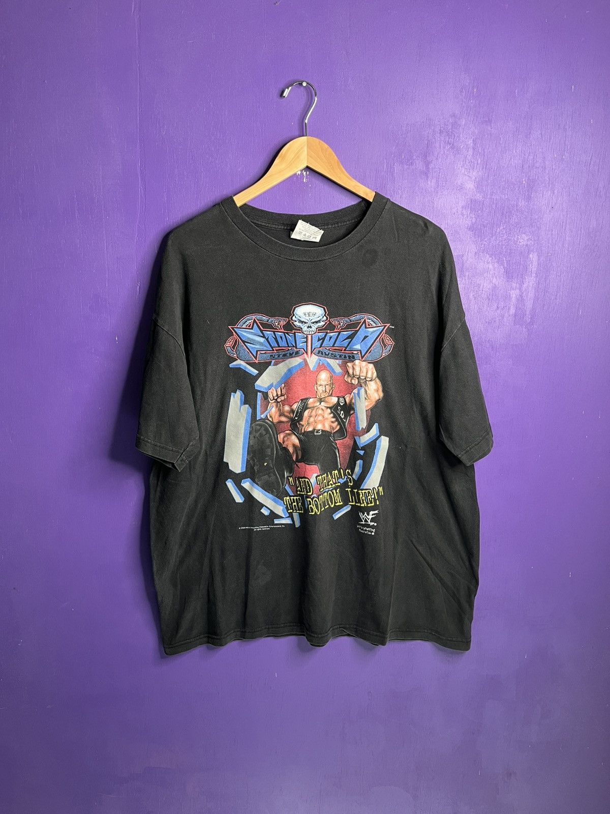 Vintage × WWF Vintage 2000 WWF Stone cold bottom line t-shirt Size US XL / EU 56 / 4 - 1 Thumbnail