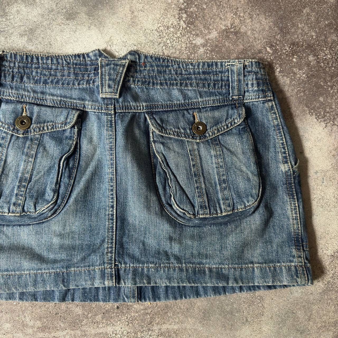 20471120 × Hysteric Glamour × Japanese Brand Amazing Multipocket Cargo Denim Mini Skirt Size 31" - 6 Thumbnail