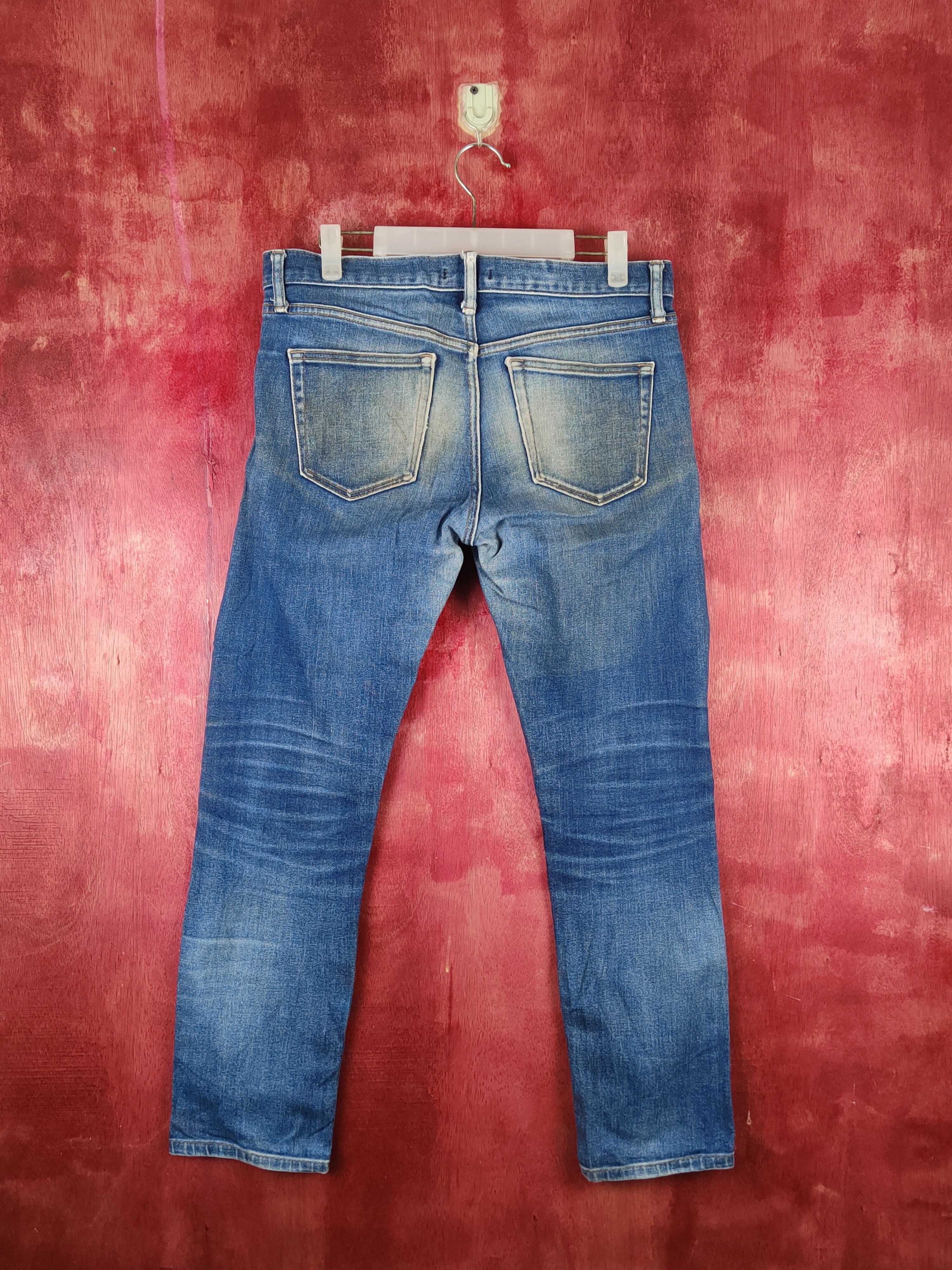 Japanese Brand Uniqlo Dark Blue Distressed Ripped Jeans #S1776 Size US 32 / EU 48 - 7 Thumbnail