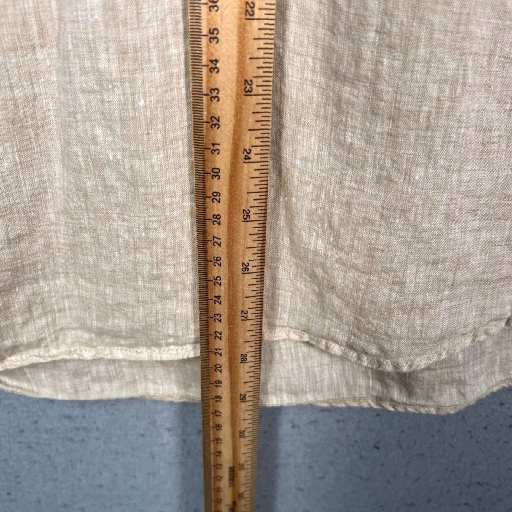 J.McLaughlin J. McLaughlin Womens Small Beige Linen Button Shirt Blouse with Side Detail Size S / US 4 / IT 40 - 6 Thumbnail