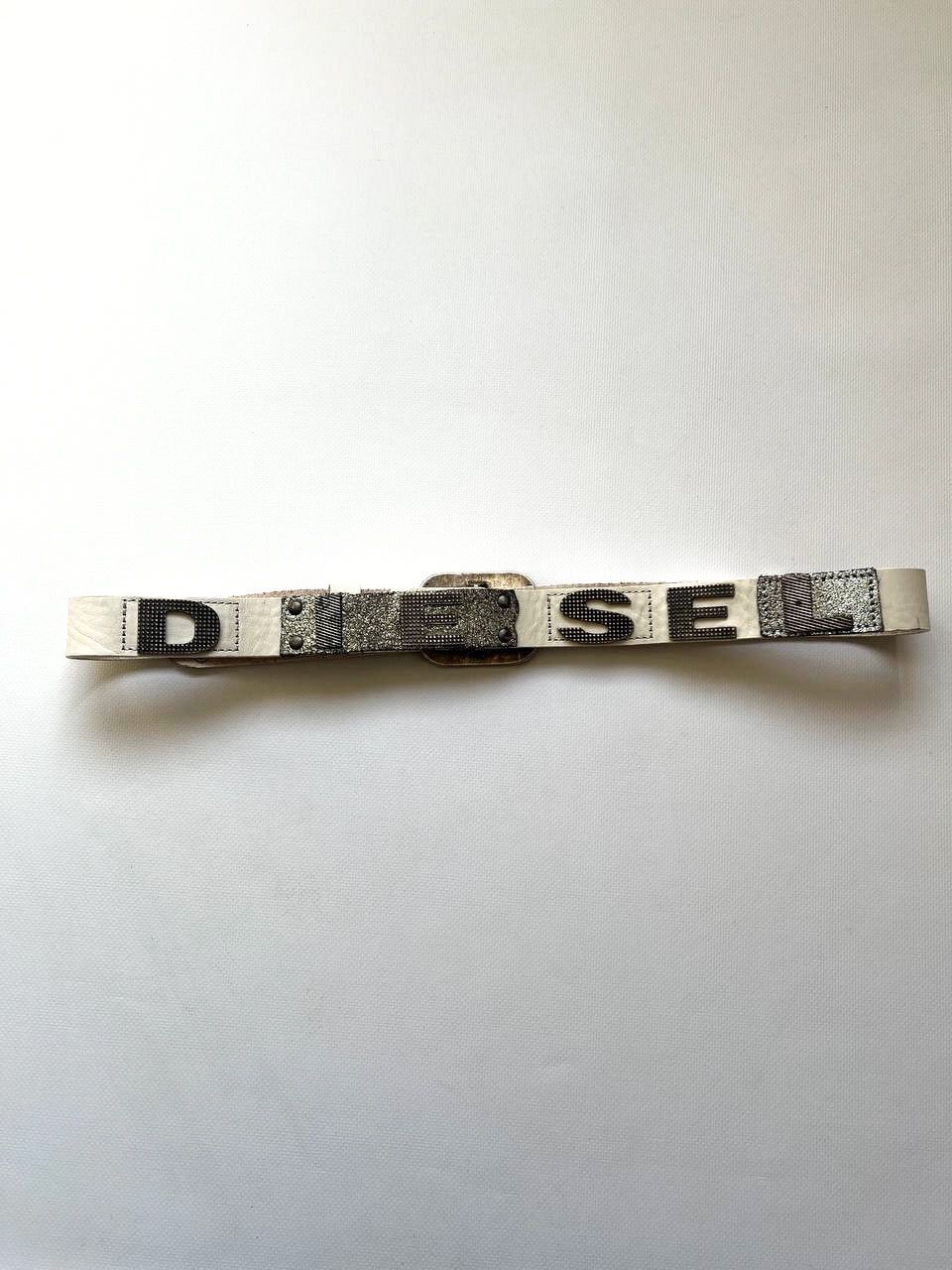 Diesel Diesel big logo letters leather belt two tone distressed y2k Size ONE SIZE - 3 Thumbnail