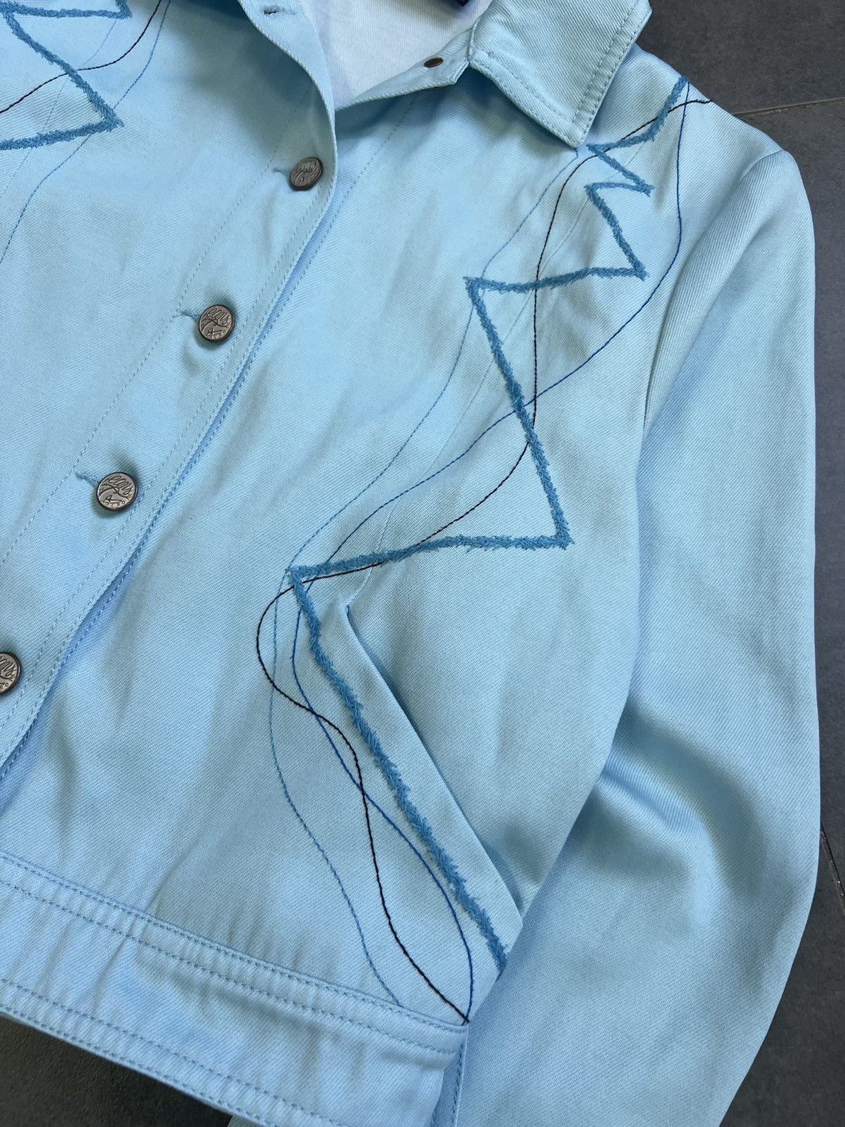 Christian Lacroix Vintage Christian Lacroix embroidered denim blazer Size M / US 6-8 / IT 42-44 - 4 Thumbnail