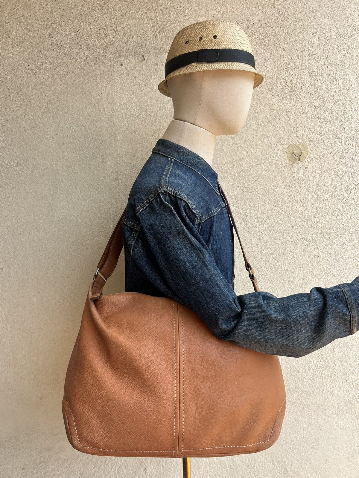 Leather Vintage Tsuchiya Kaban Distressed Muddy Patina Leather Bag Size ONE SIZE - 2 Thumbnail
