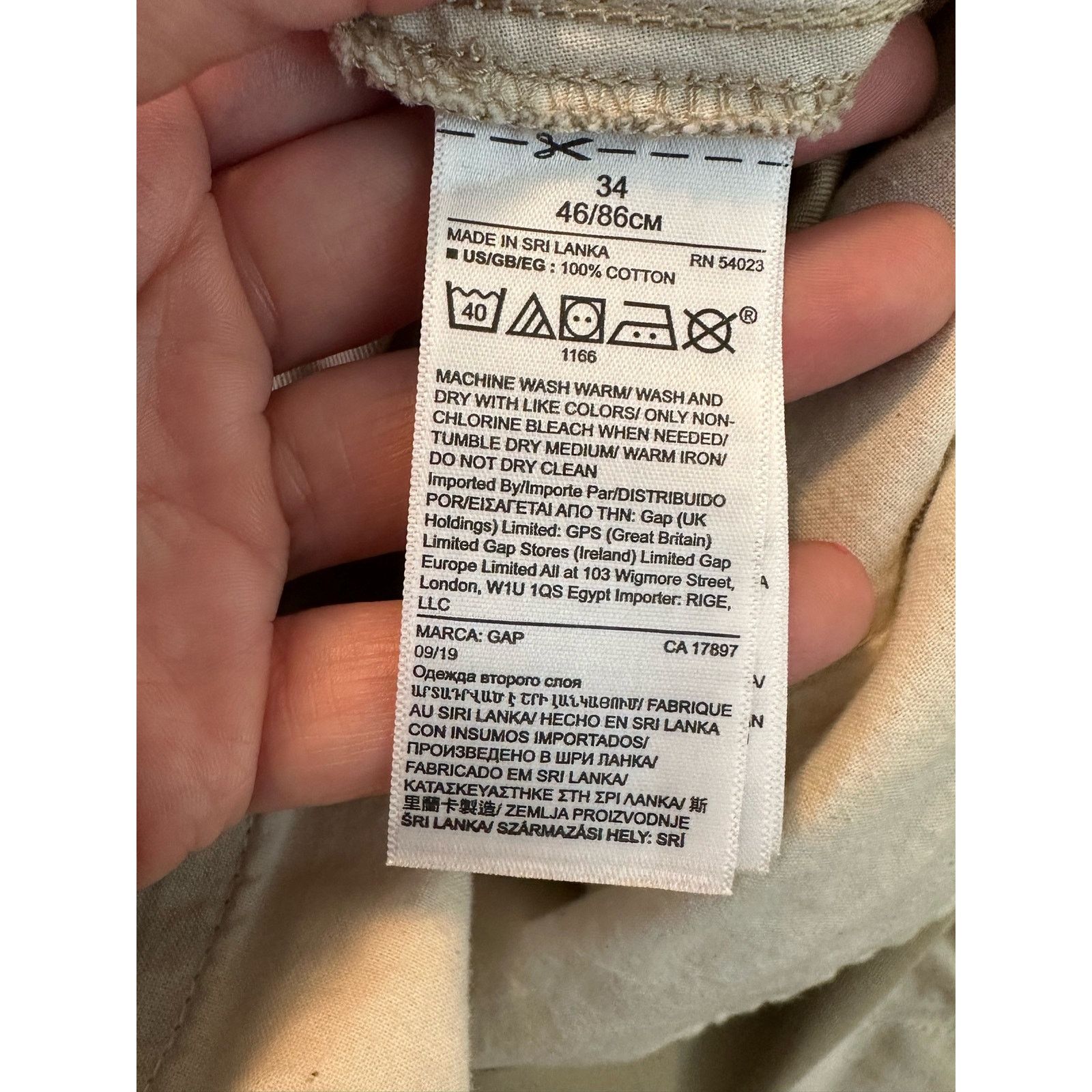 Gap Gap vintage style beige wide leg casual capri pants size 34 Size 35" - 4 Thumbnail