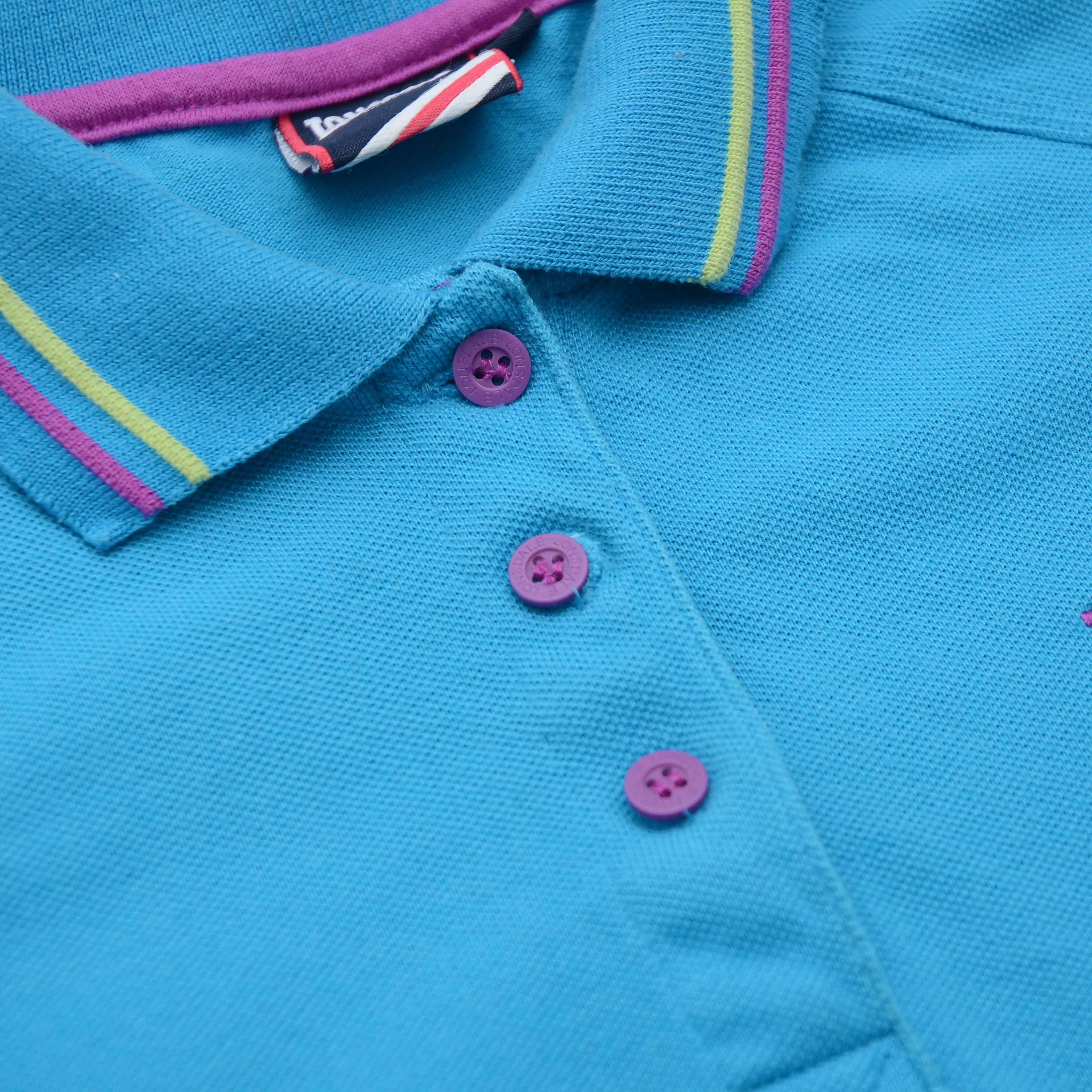 Lonsdale × Vintage Lonsdale London Women's Polo Shirt Blue Pink Trim M Casual Size M / US 6-8 / IT 42-44 - 7 Thumbnail