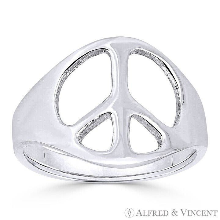 Other Peace Sign Charm Hippie Symbol Right-Hand Ring Size 9 Size ONE SIZE - 1 Preview