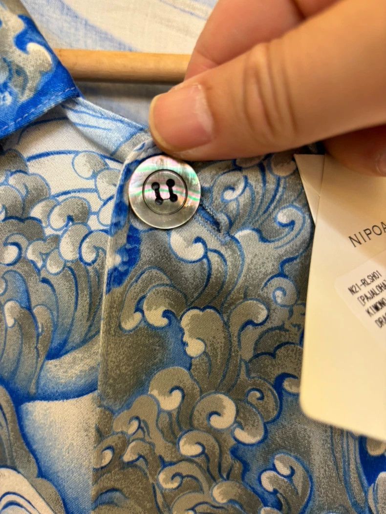 Loro Piana Nipoaloha Cloud Pattern Aloha Shirt- Size US L / EU 52-54 / 3 - 7 Thumbnail