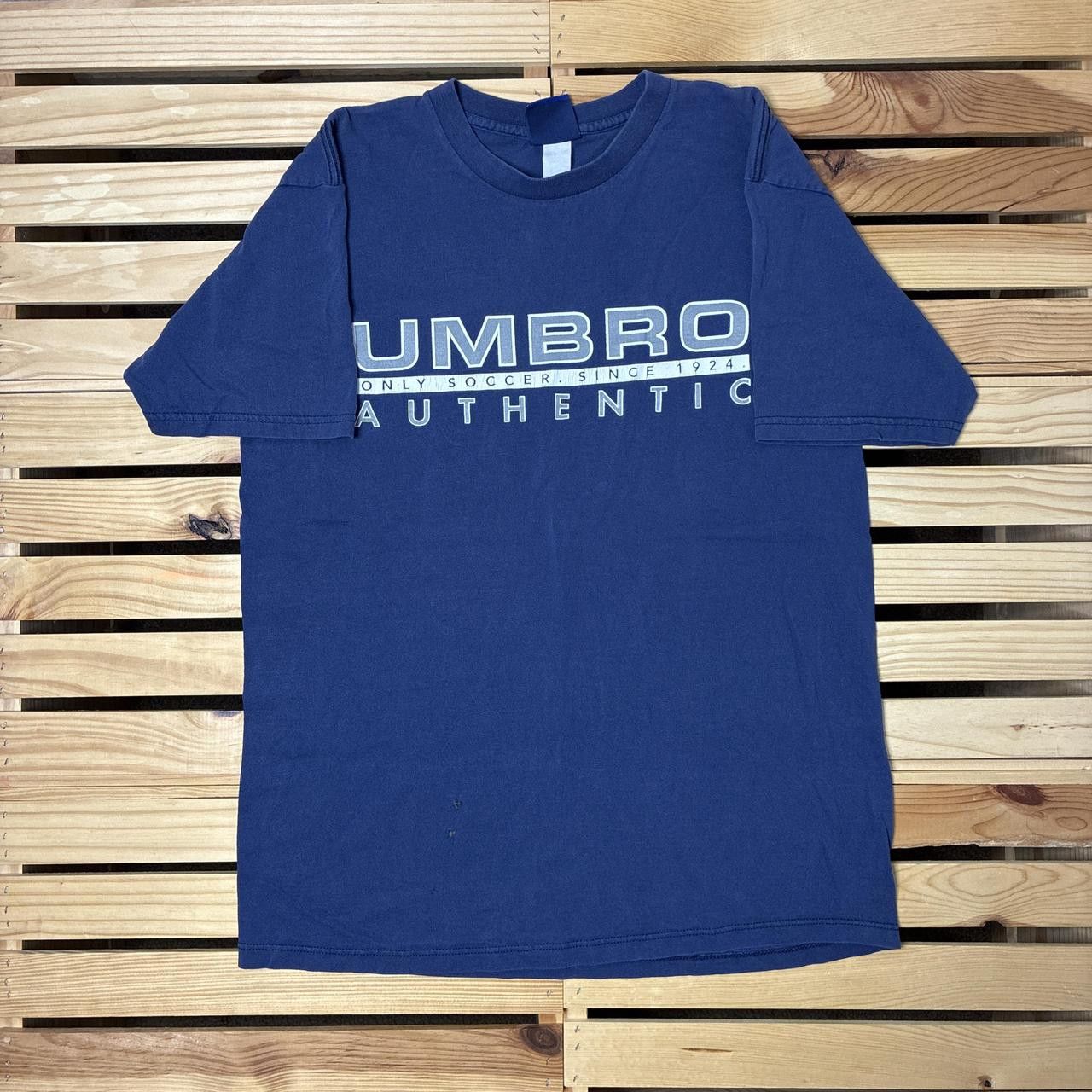 Umbro Vintage Umbro Navy Blue Soccer Tee Size Large Size US L / EU 52-54 / 3 - 1 Thumbnail
