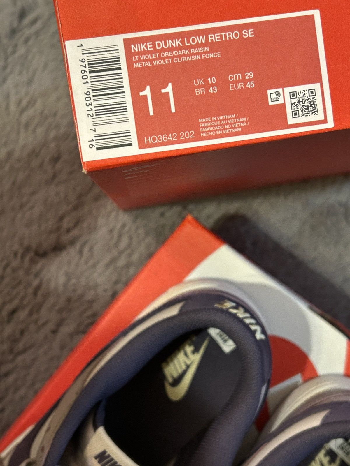 Nike NEW Nike Dunk Low ‘Light Violet’ ‘Dark Raisin’ SZ 11 Size US 11 / EU 44 - 10 Thumbnail