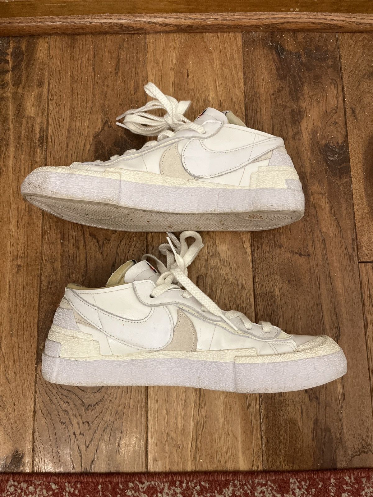 Nike × Sacai Nike x Sacai Blazer Low White Patent Leather Size US 10 / EU 43 - 2 Thumbnail
