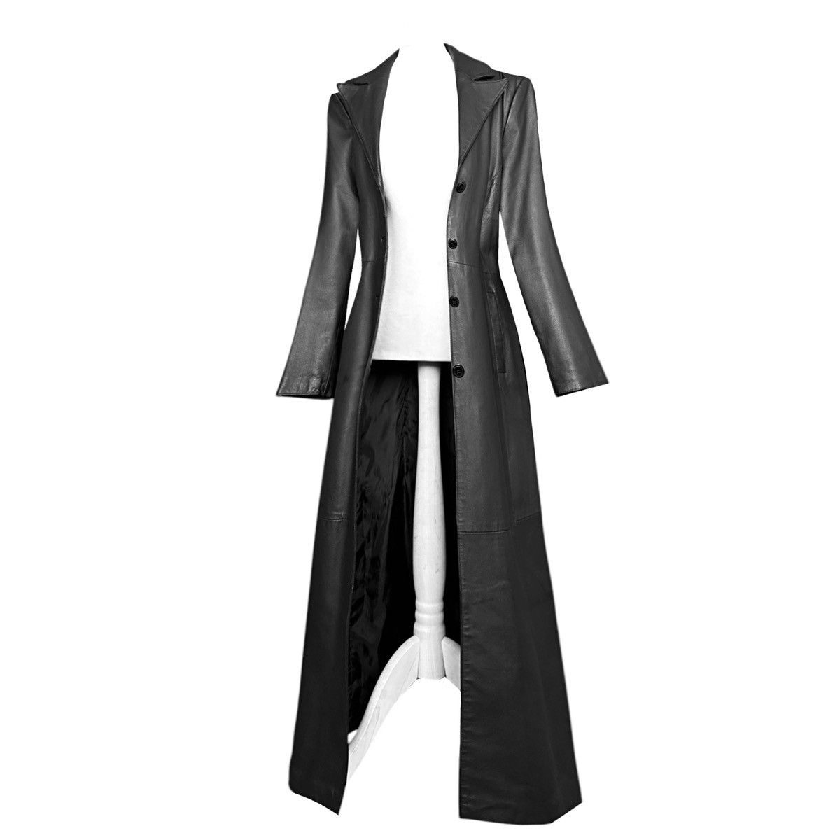 Vintage Iconic super long matrix leather coat Size S / US 4 / IT 40 - 1 Thumbnail