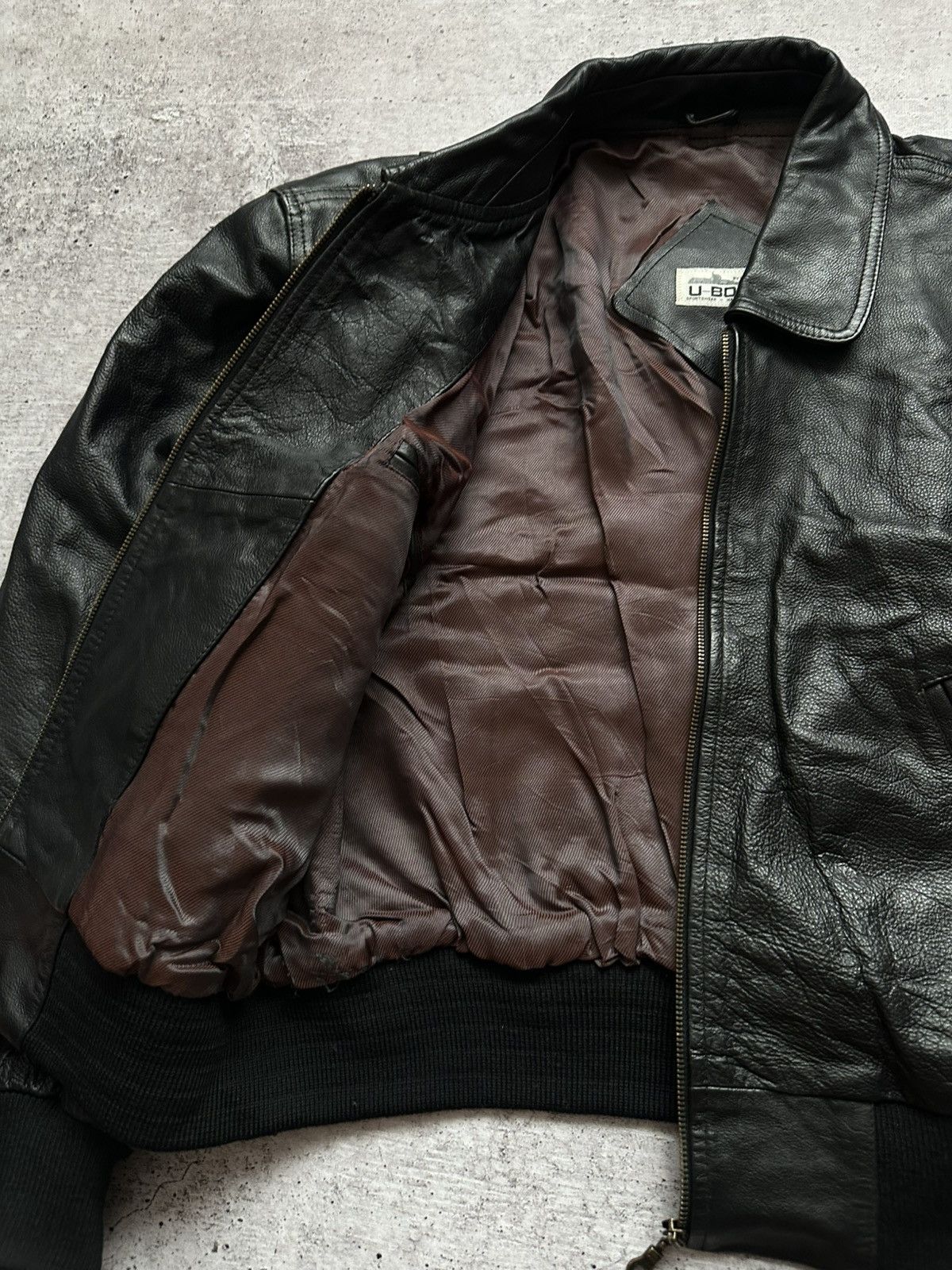 Vintage Vintage U-boot by Riccardo Leather Bomber Jacket Size US L / EU 52-54 / 3 - 12 Thumbnail