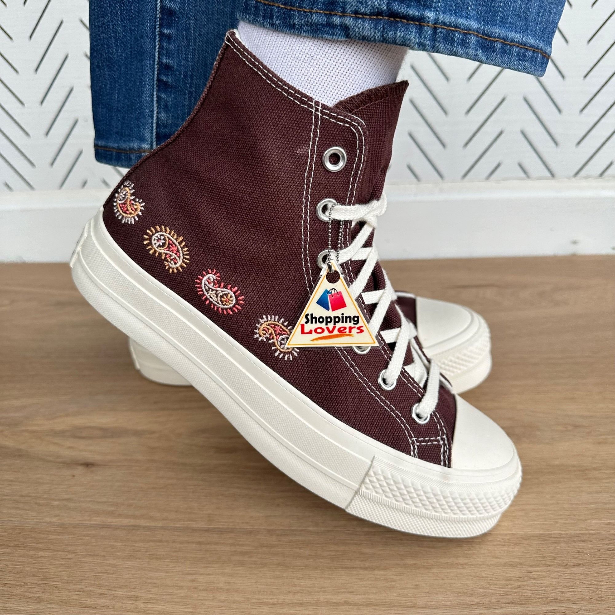 Converse ⭐Converse Chuck Taylor Lift Platform Embroidered Sz 6 Womens Size US 6 / IT 36 - 10 Thumbnail