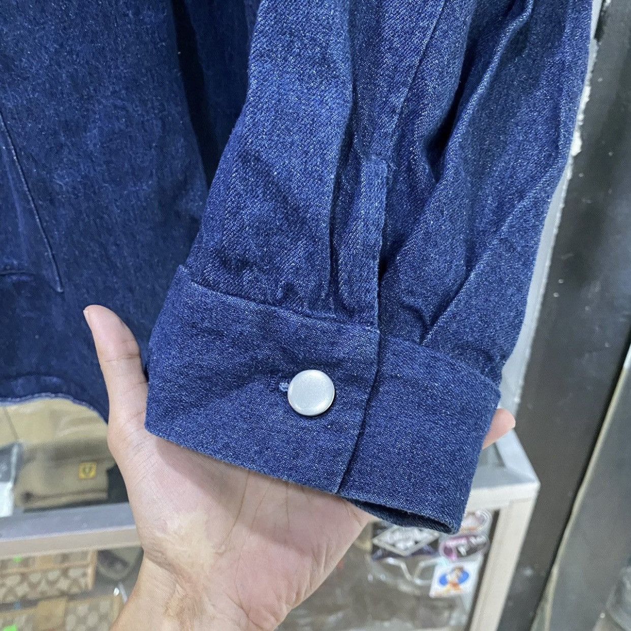 Isamu Katayama Backlash Vintage Kastane Indigo Denim Open Blazer Jacket Coat Size US L / EU 52-54 / 3 - 6 Thumbnail