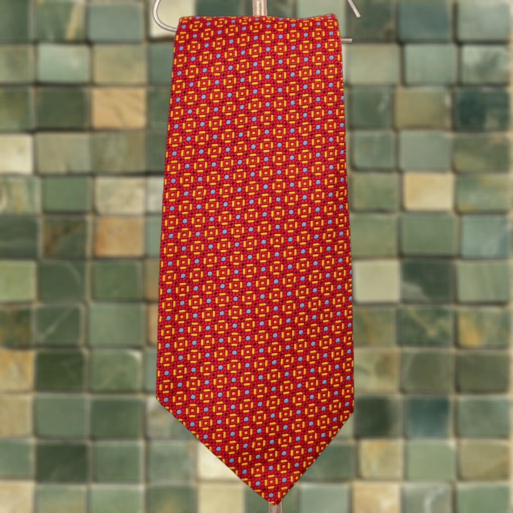 Vintage VINTAGE Quiana NYLON 70s Tie Mens Neck Tie Red Abstract 70s Size ONE SIZE - 1 Thumbnail