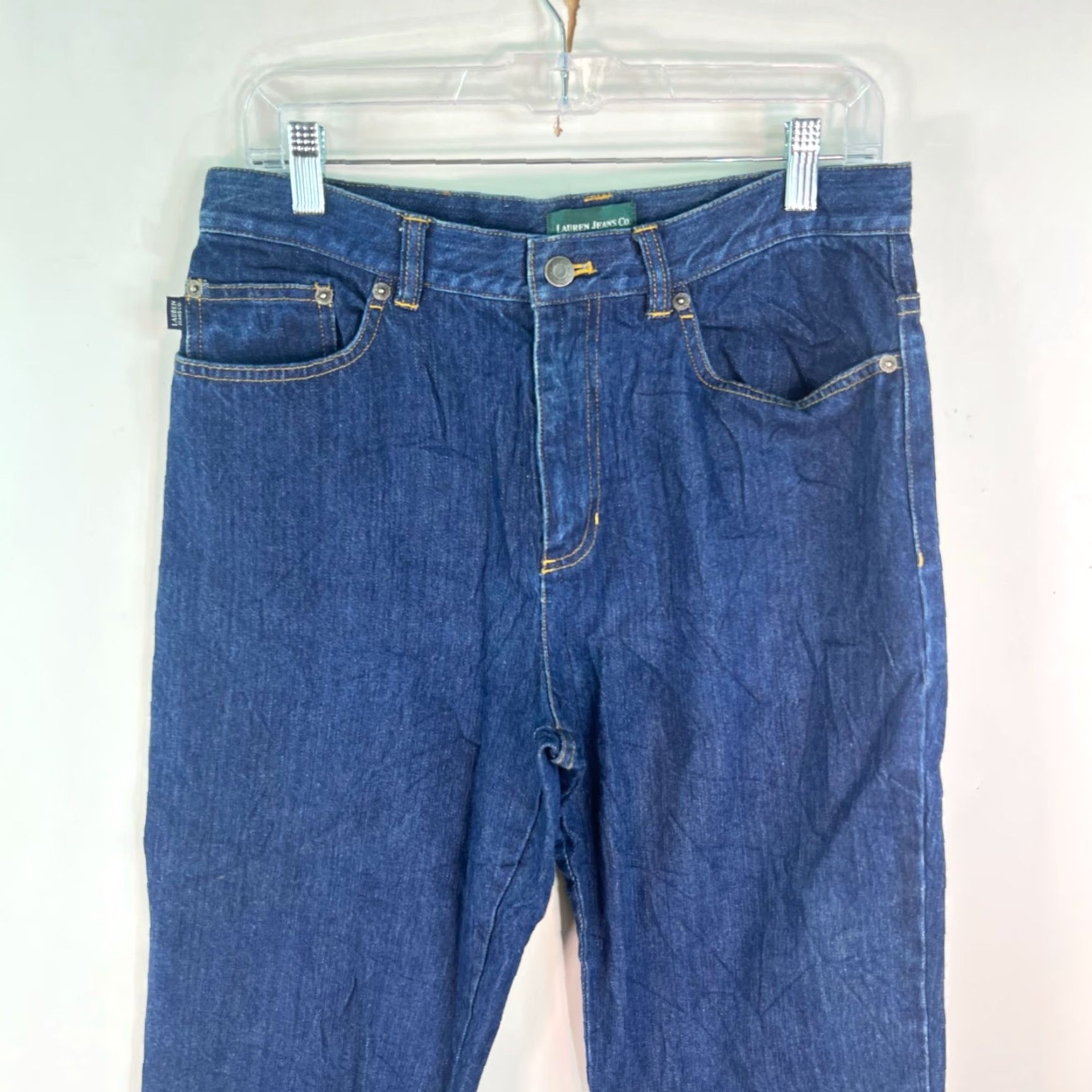 Ralph Lauren VINTAGE Lauren Ralph Lauren Jeans Capri Women 8 30x21 Dark Wash 100% Cotton Logo Belt Loops Modern Classic Fit Girls/ Womens Size 30" / US 8 / IT 44 - 2 Thumbnail