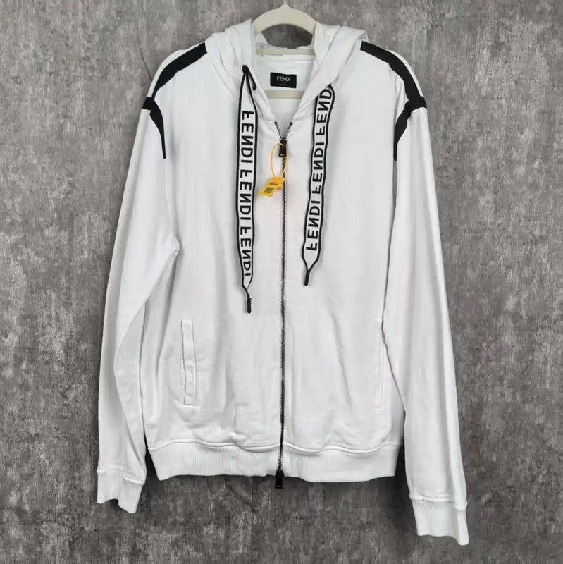 Fendi Fendi Women's XL White Cotton Hoodie 0089 Size XL / US 12-14 / IT 48-50 - 1 Thumbnail
