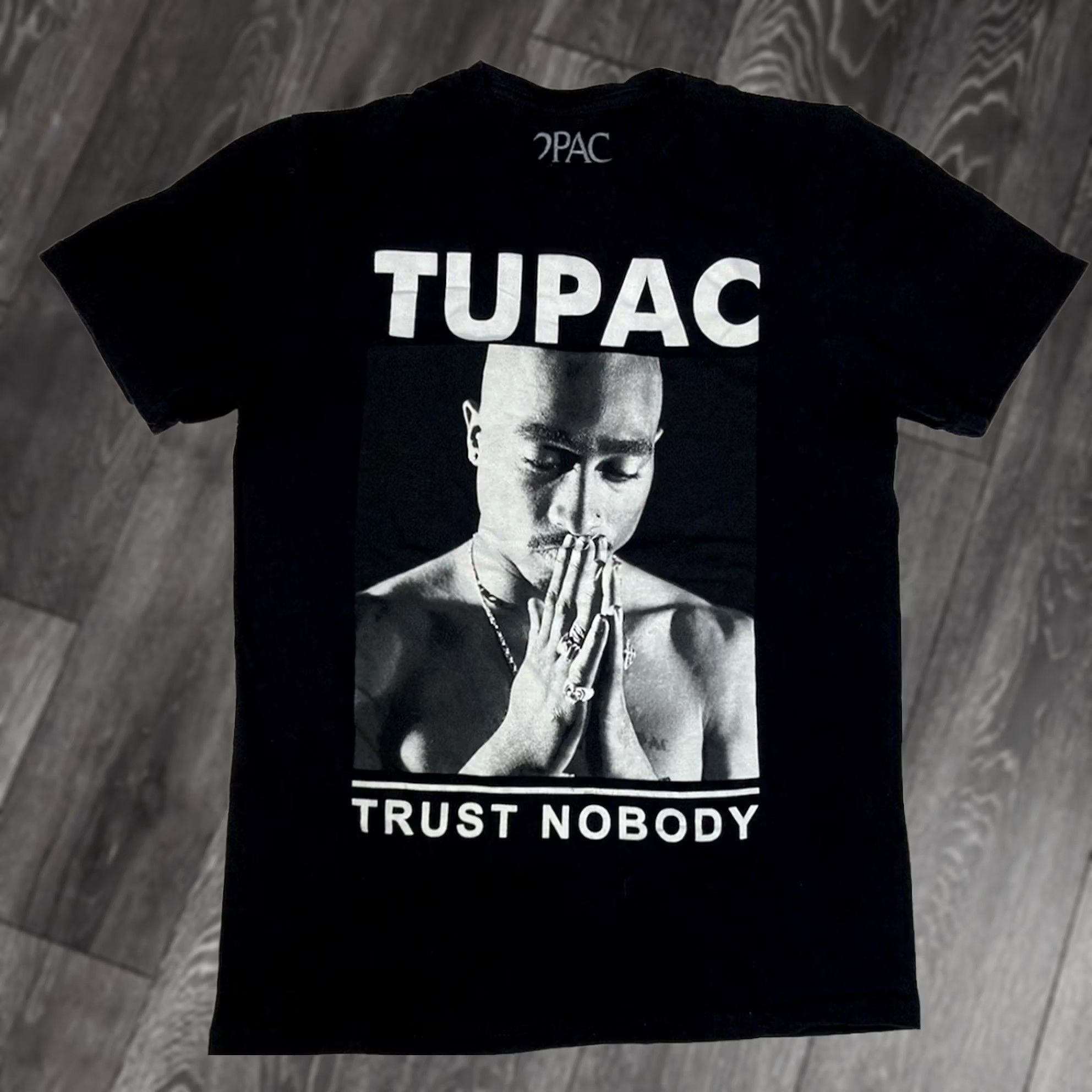 Vintage 2pac Tupac Shakur Trust Nobody Graphic T-shirt Women Small Black Music Shirt Ladies Small Black Hip Hop 90s Party/Cocktail Casual Size S / US 4 / IT 40 - 1 Thumbnail