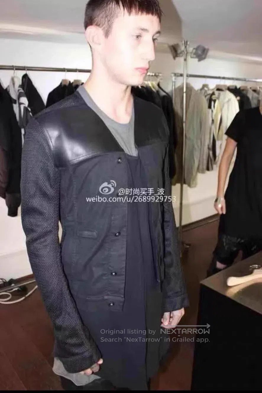 Rick Owens Rick Owens Men's Leather Panel Denim Jacket. Size US S / EU 44-46 / 1 - 1 Thumbnail