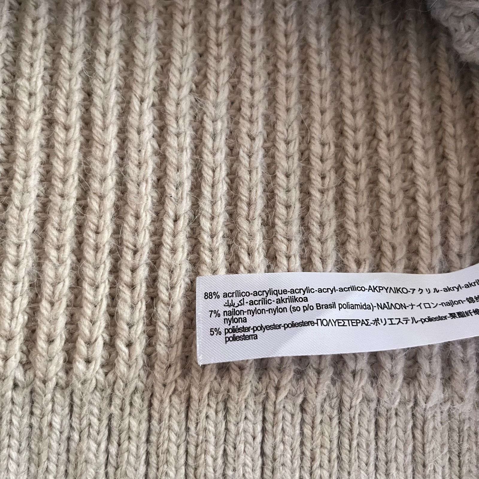 Zara Zara Cream Beige Ribbed Knit Tie Waist Oversized Sweater Size L / US 10 / IT 46 - 8 Thumbnail