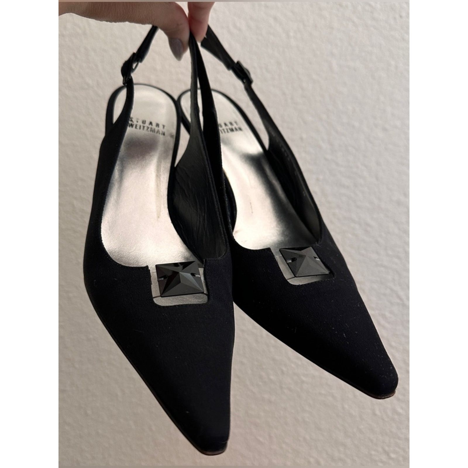 Stuart Weitzman STUART WEITZMAN Vintage Slingback Pointed Toe Kitten Heel Size US 8 / IT 38 - 6 Thumbnail