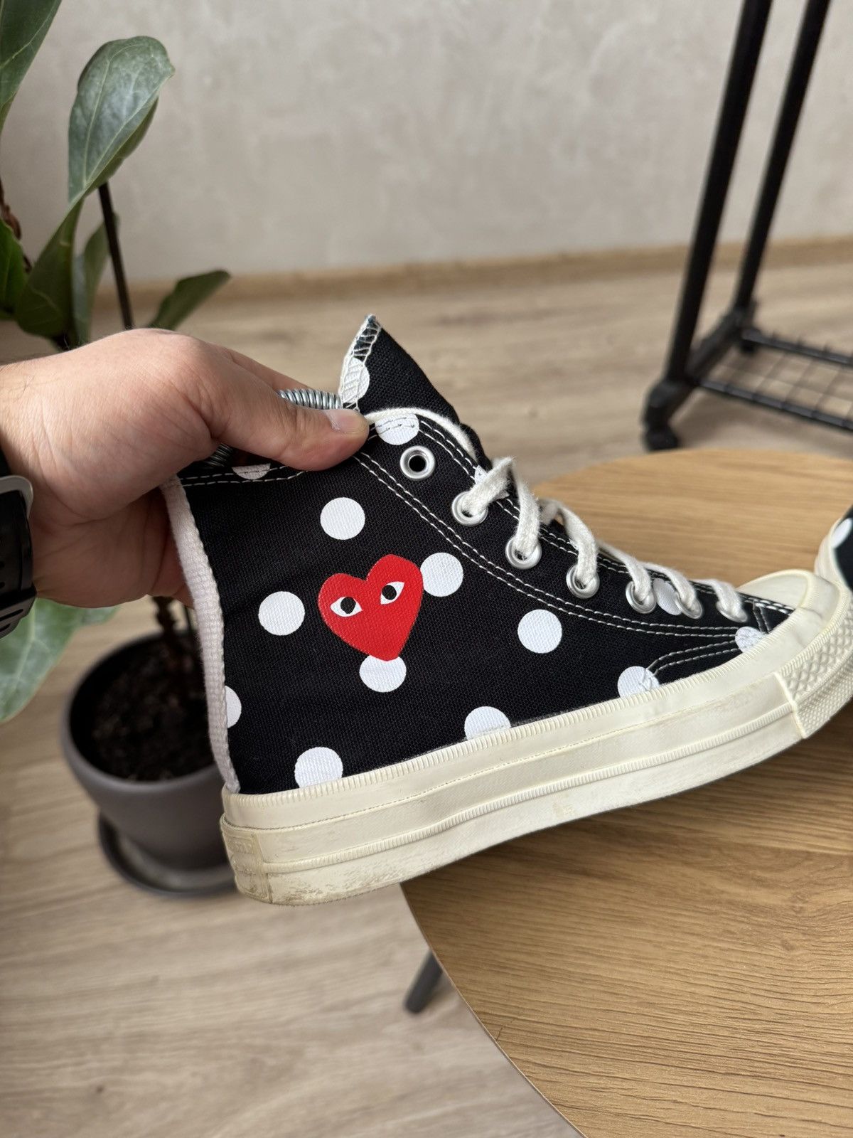 Comme des Garcons PLAY × Converse Converse Comme Des Garcons PLAY Dot High Top Sneakers Size US 5 / IT 35 - 4 Thumbnail