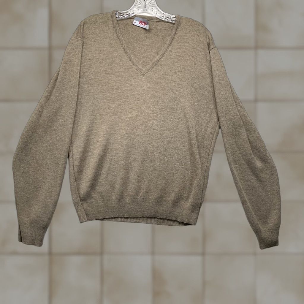Vintage Vintage Mens V-Neck Sweater Knit Pullover BDF West Chester Classics Brown Medium All Seasons 80s 90s Size US M / EU 48-50 / 2 - 1 Thumbnail