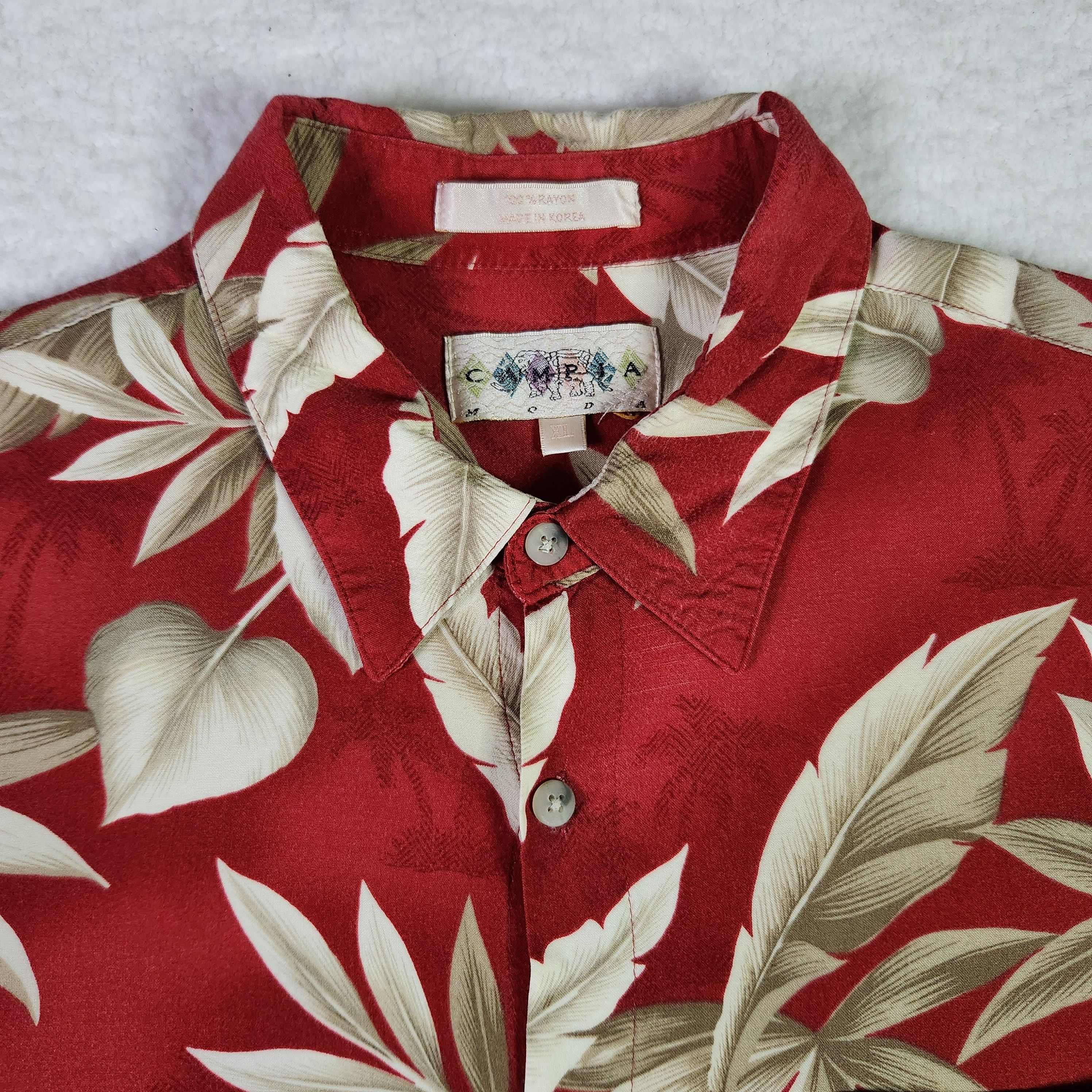 Campia Moda Campia Moda VINTAGE Hawaiian Shirt XL Red Floral Button Up Size US XL / EU 56 / 4 - 2 Thumbnail