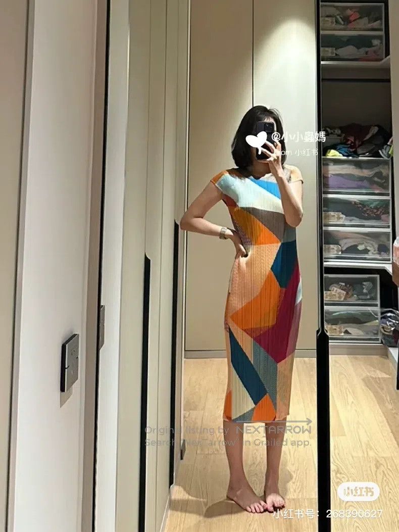 Issey Miyake Issey Miyake Color-Block Dress Size XXL / US 16-18 / IT 52-54 - 2 Thumbnail