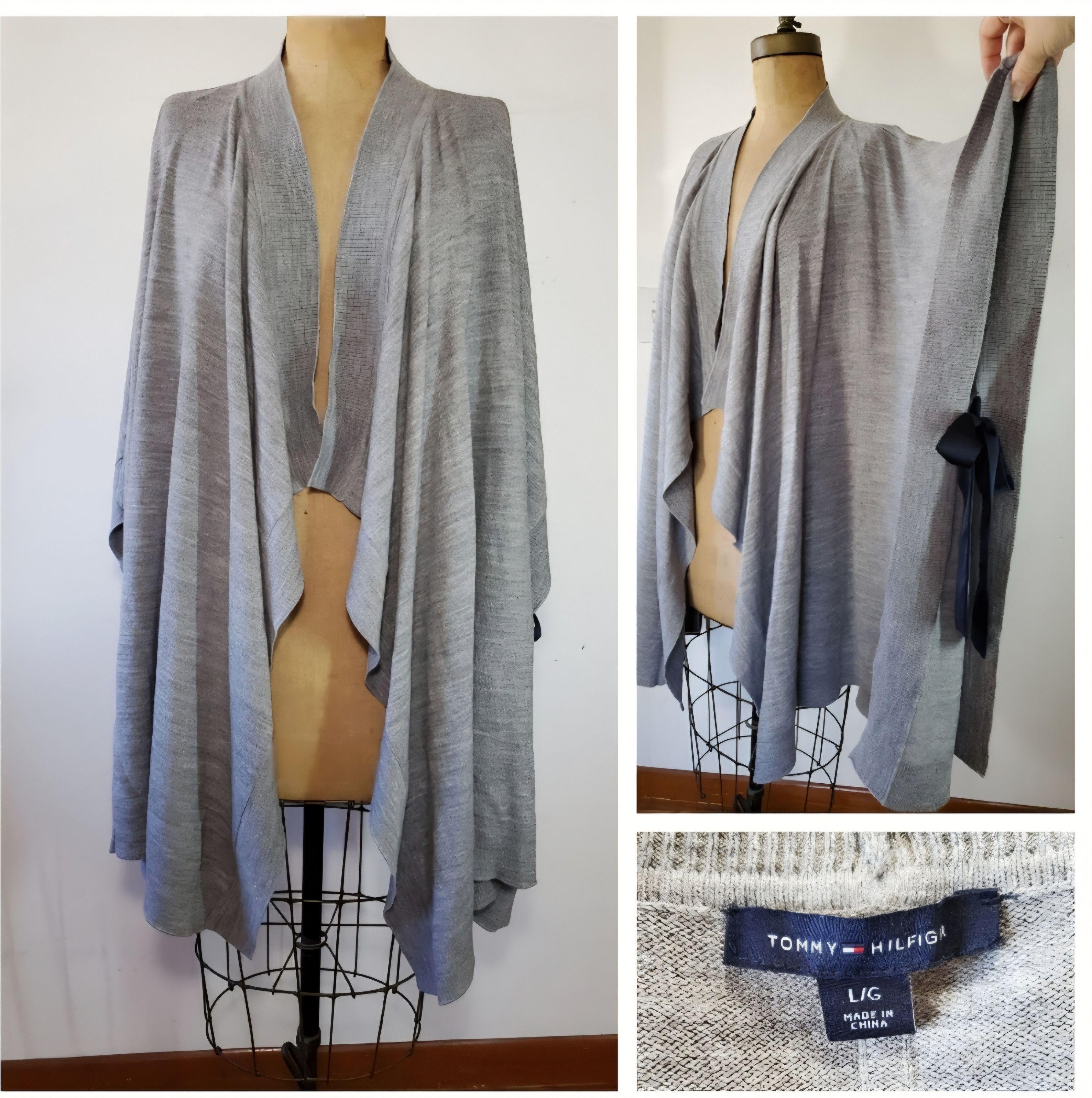 Tommy Hilfiger Tommy Hilfiger Size L Poncho Cardigan Sweater Shrug Ties Size L / US 10 / IT 46 - 10 Thumbnail