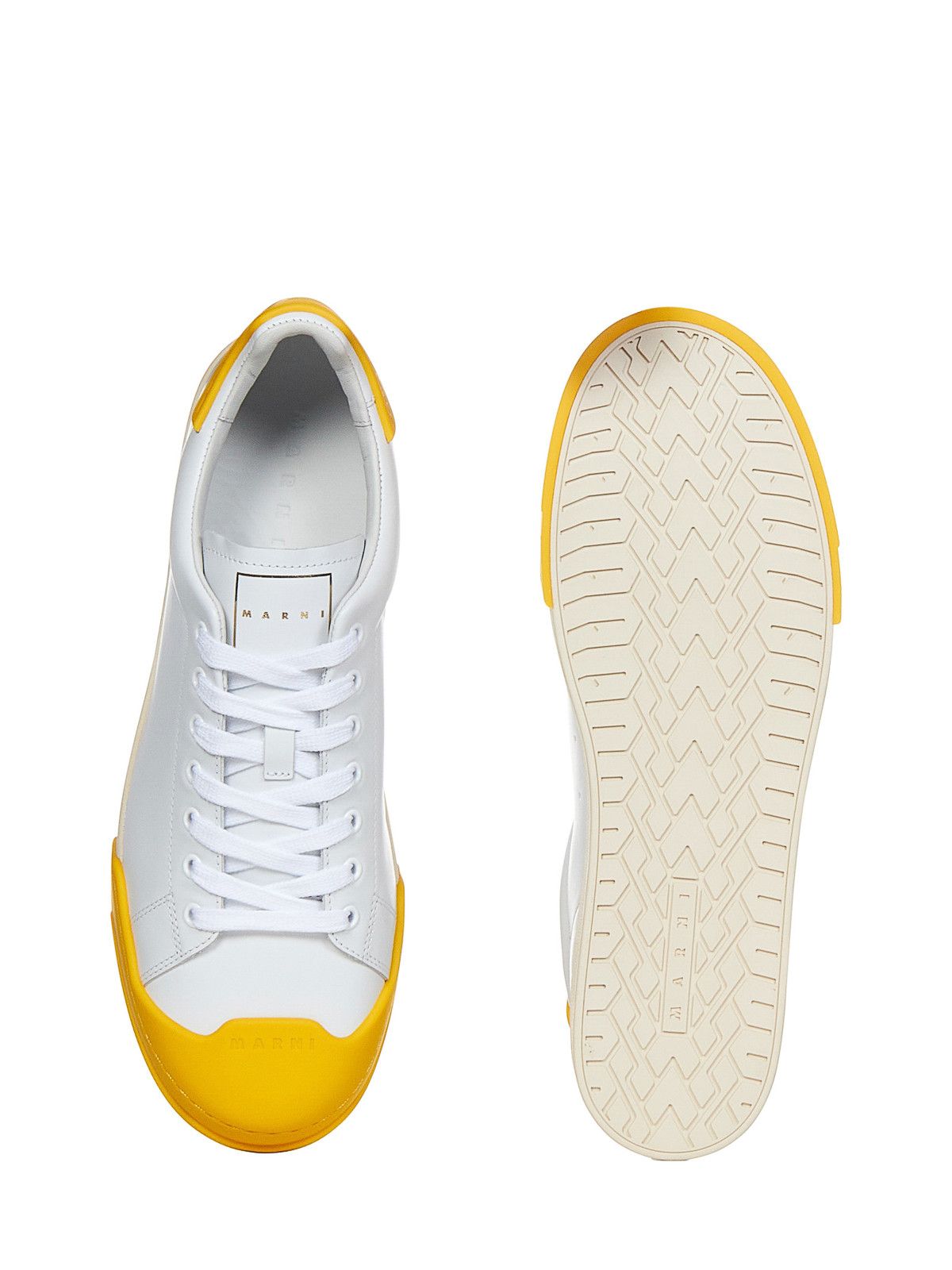Marni o1y0225 Low-Top Sneakers in White/Yellow Size US 9 / EU 42 - 4 Thumbnail