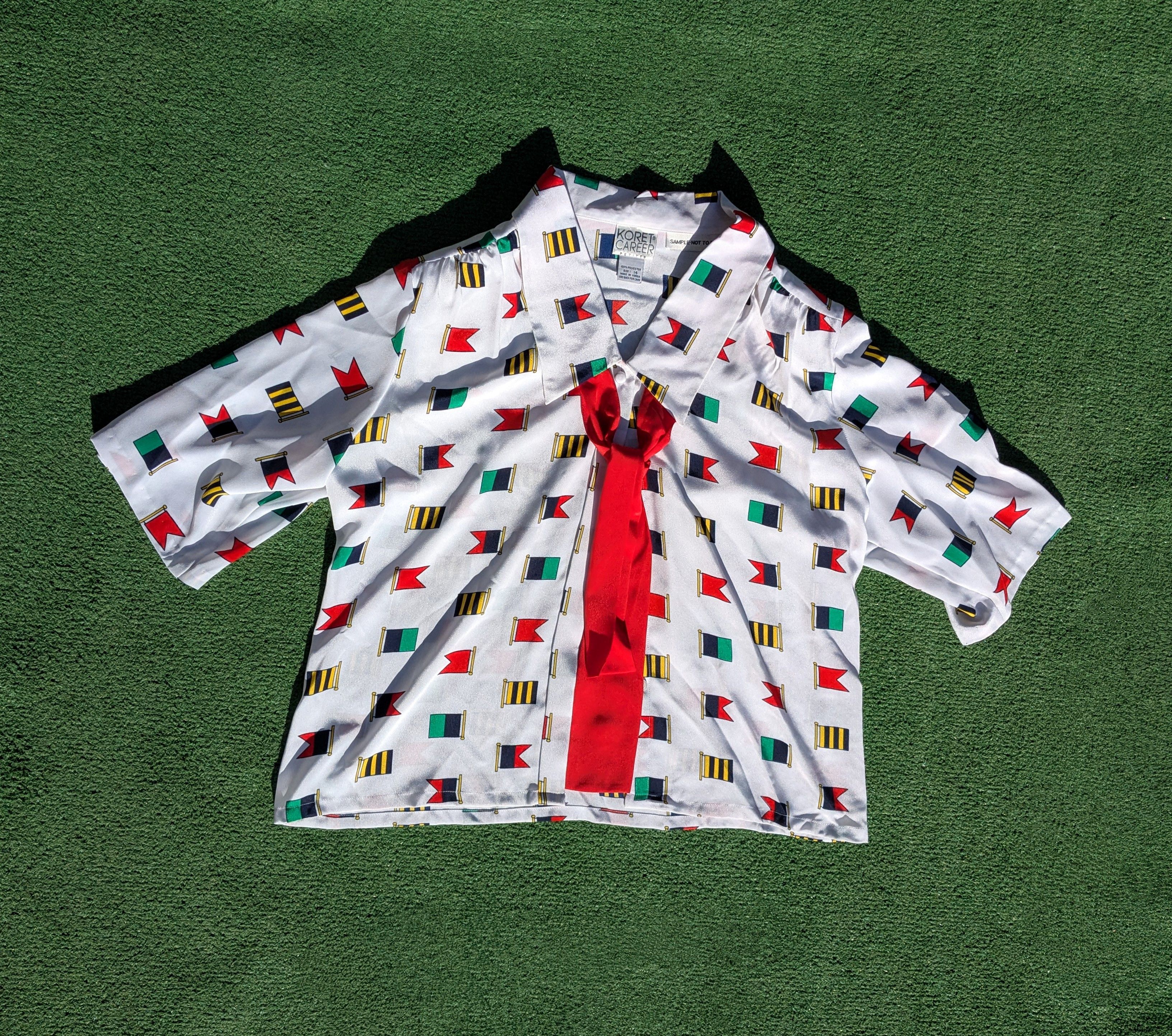 Other VTG 1990s Koret Career Petites Flag Fashion Sample Blouse Size XL / US 12-14 / IT 48-50 - 5 Thumbnail
