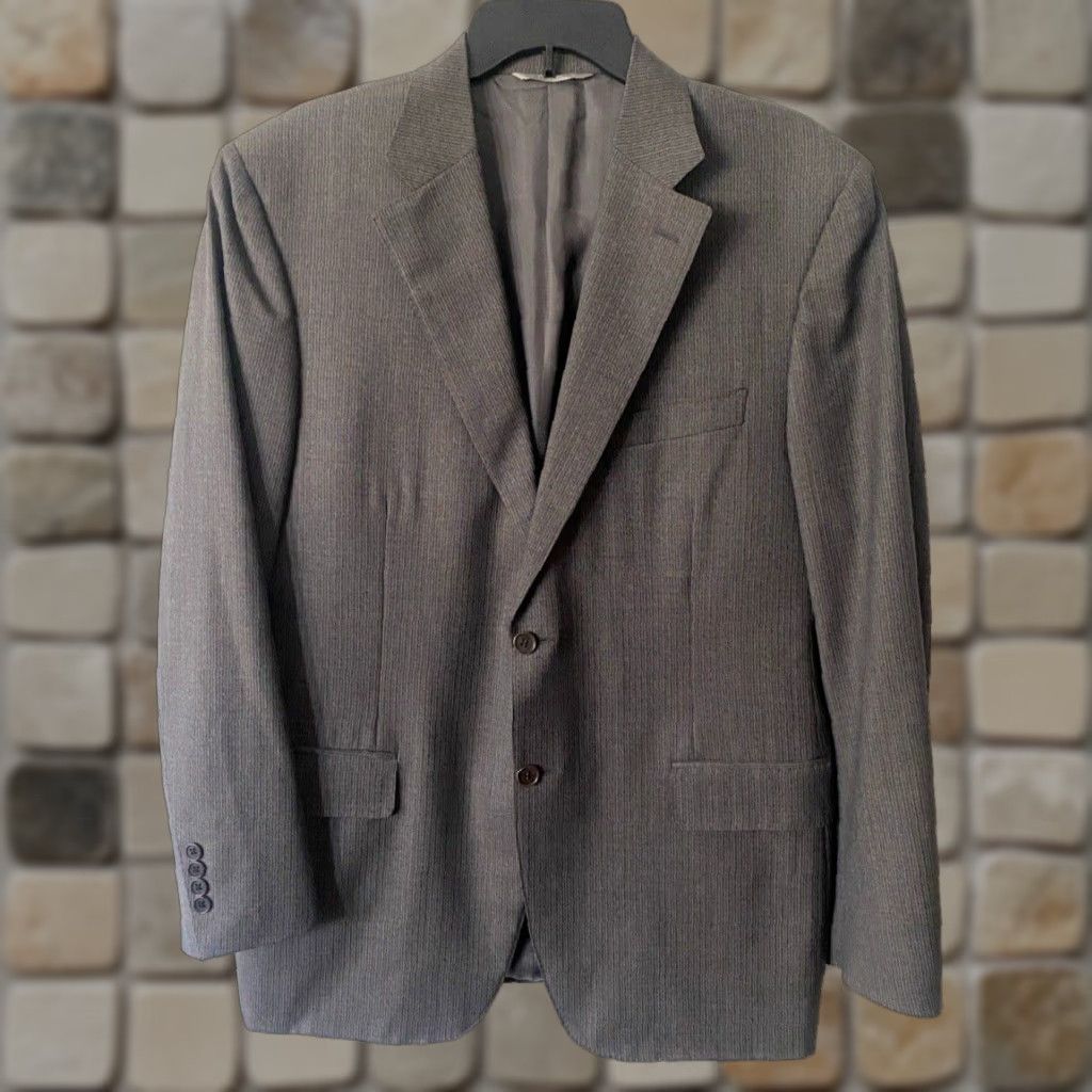 Canali Canali Men’s Two-Button Sport Coat Jacket Wool Made in Italy Gray 44R Regular Suit Coat Mens Dress Jacket Size 44R - 1 Thumbnail