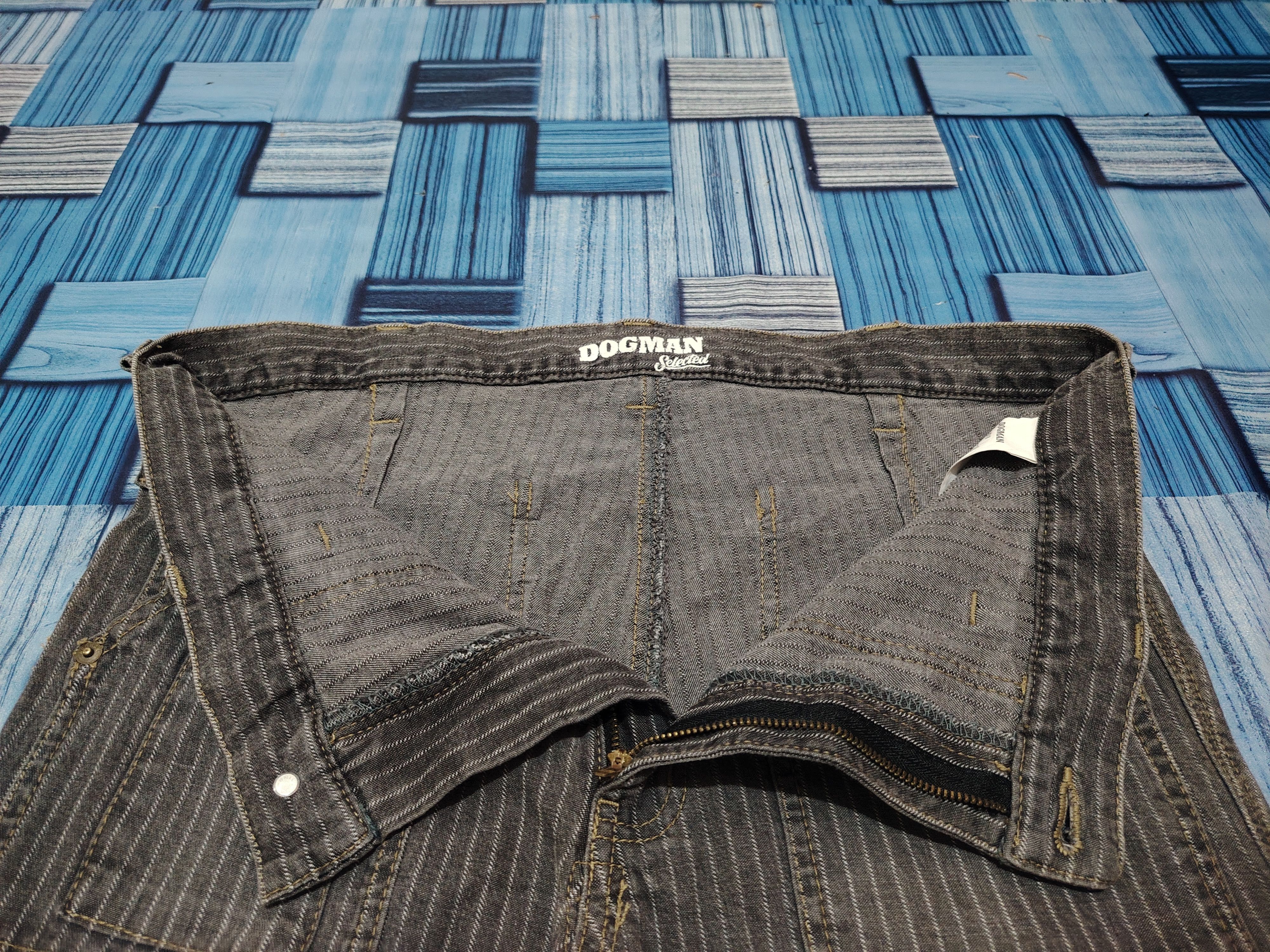5351 POUR LES HOMMES Dogman Selected Cargo Multipocket Striped Stretch Pants Size US 35 - 9 Thumbnail