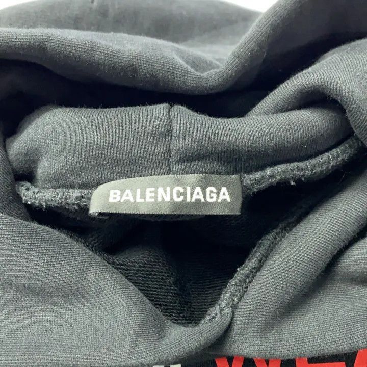 Balenciaga Balenciaga Balenciaga Black Logo Print Hoodie -2507 Size US XXS / EU 40 - 1 Thumbnail