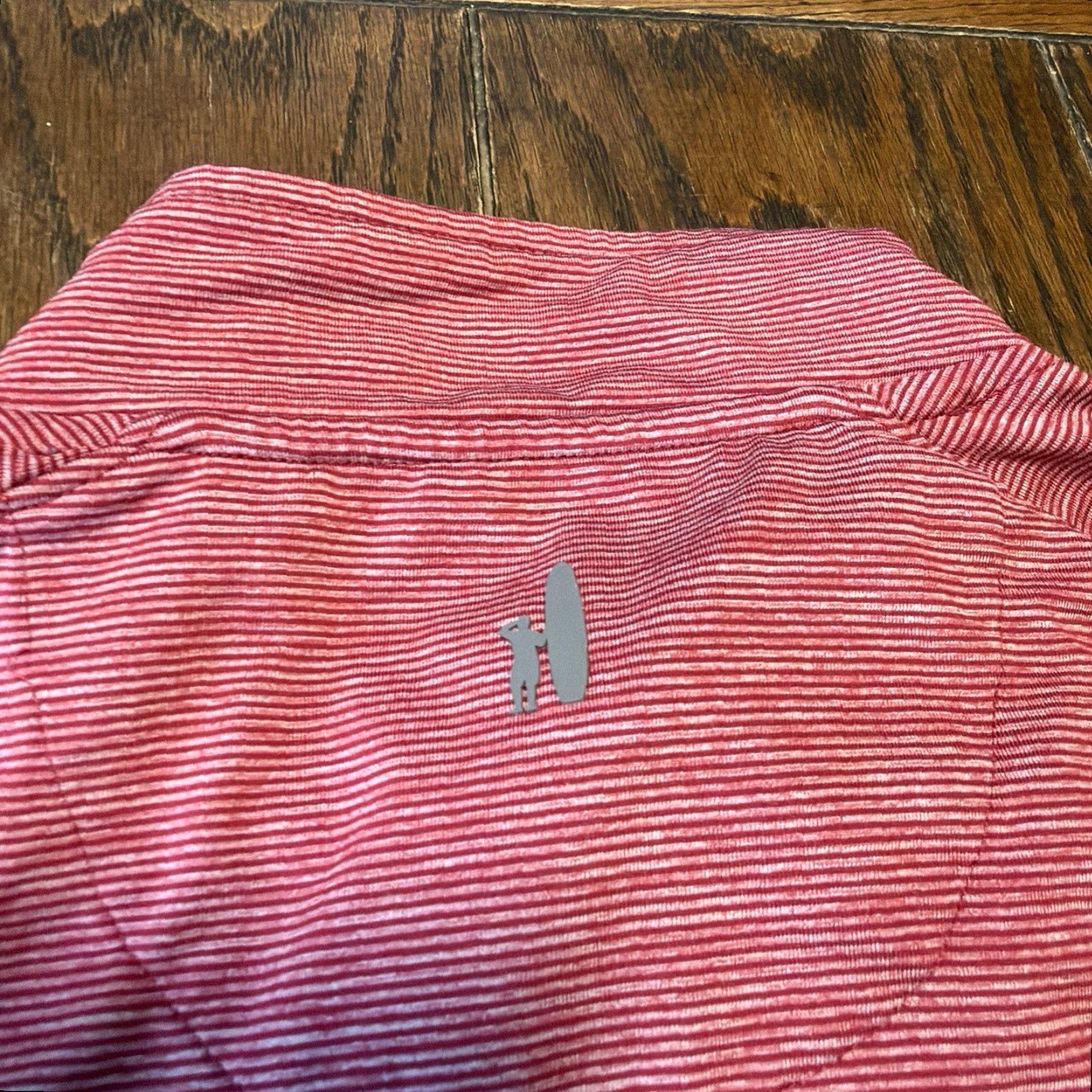 johnnie-O johnnie-O Mens Small Golf Polo Striped Montour Heights Country Club Performance Regular 1/4 Zip Logo Embroidered Red Mens Polo Country Club Golf Size US S / EU 44-46 / 1 - 6 Thumbnail